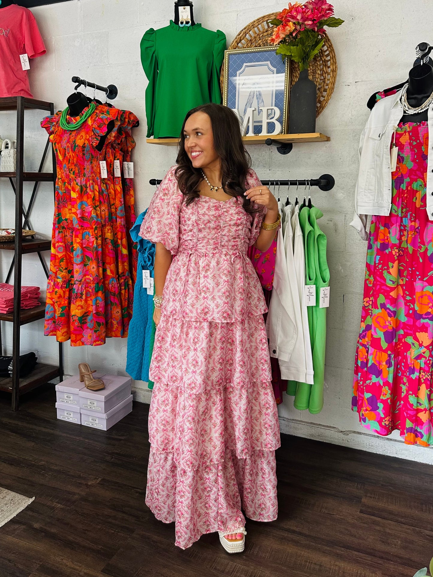 The Posey Coquette Floral Tiered Maxi Dress