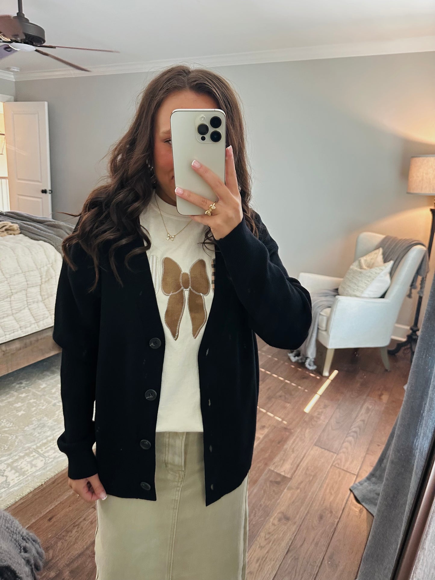 Let's Get Cozy Black Cardigan