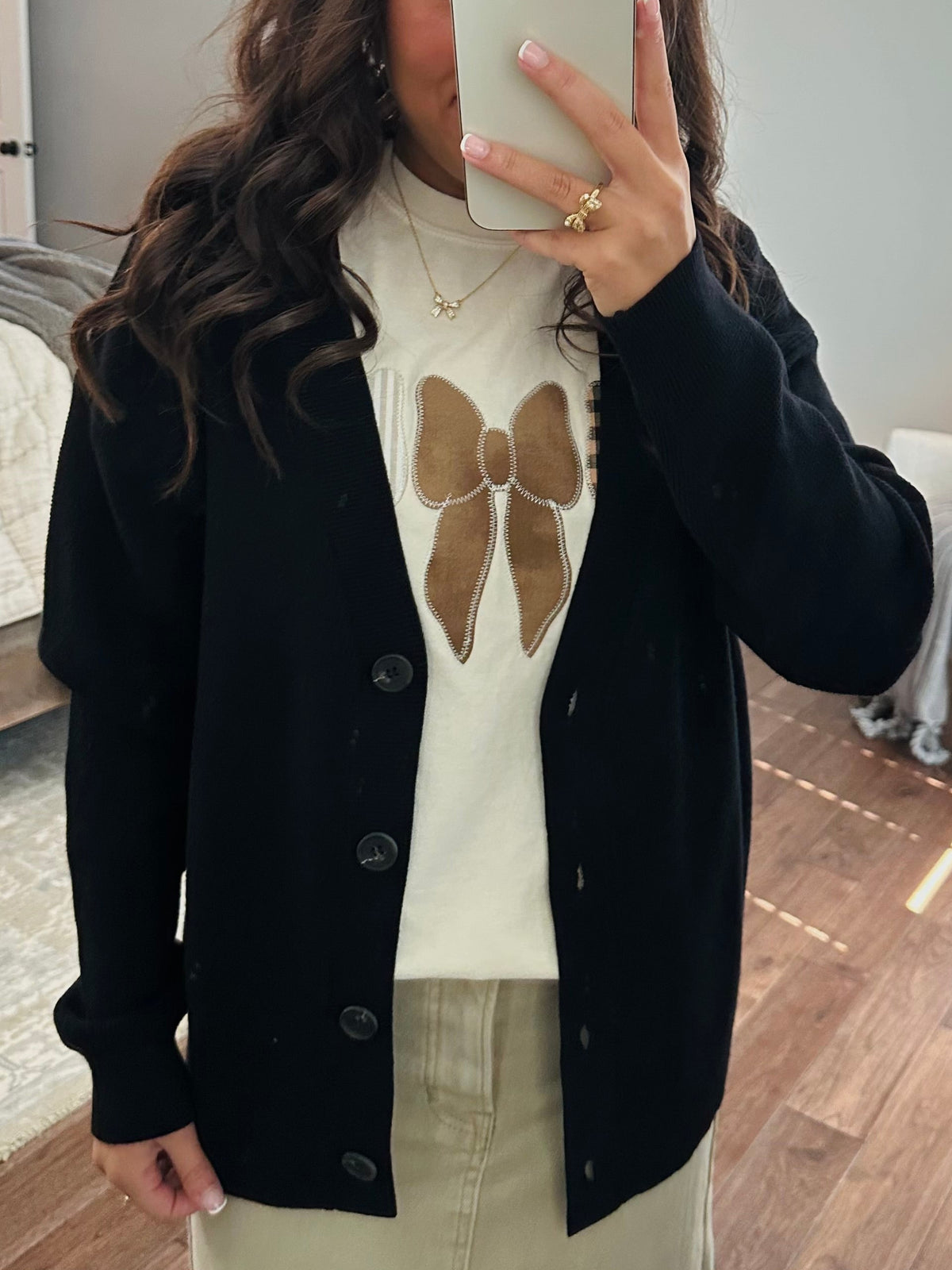 Let's Get Cozy Black Cardigan