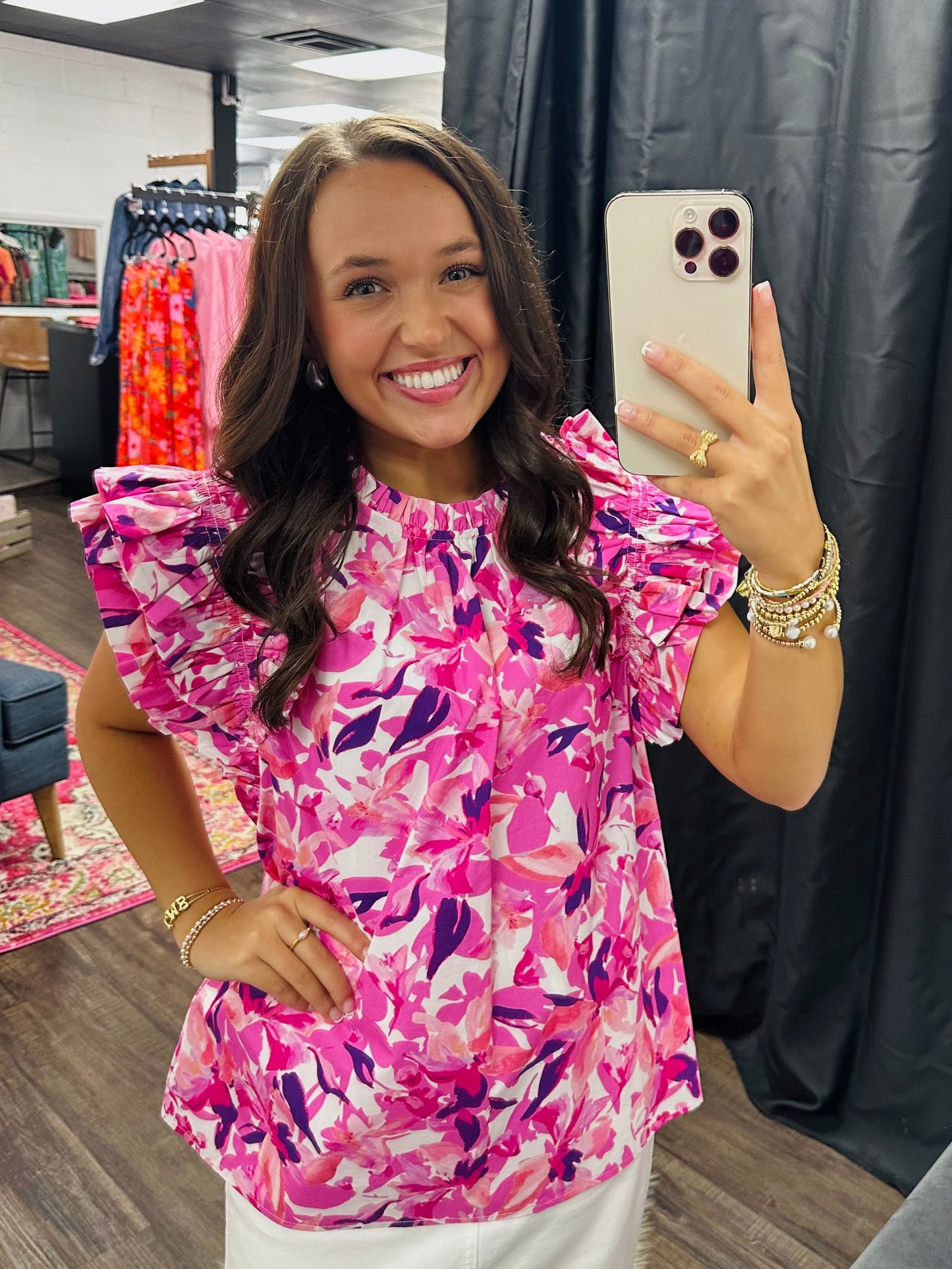 The Lillian Pink Floral Top
