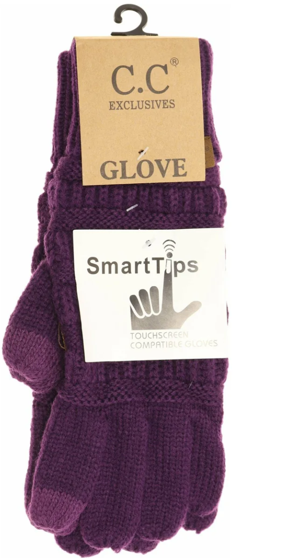 Solid Cable Knit C.C. Gloves