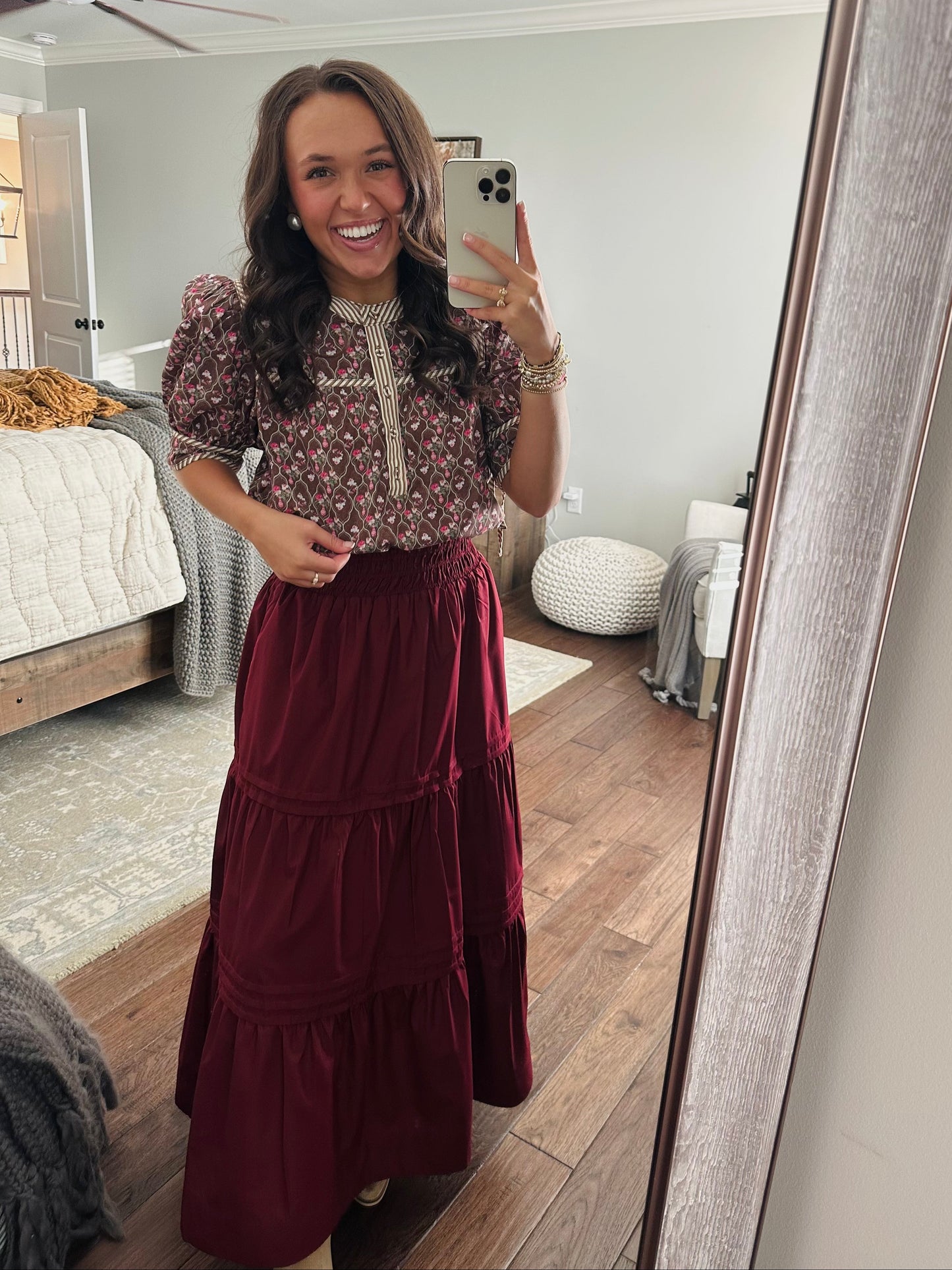 The Ruth Burgundy Maxi Skirt
