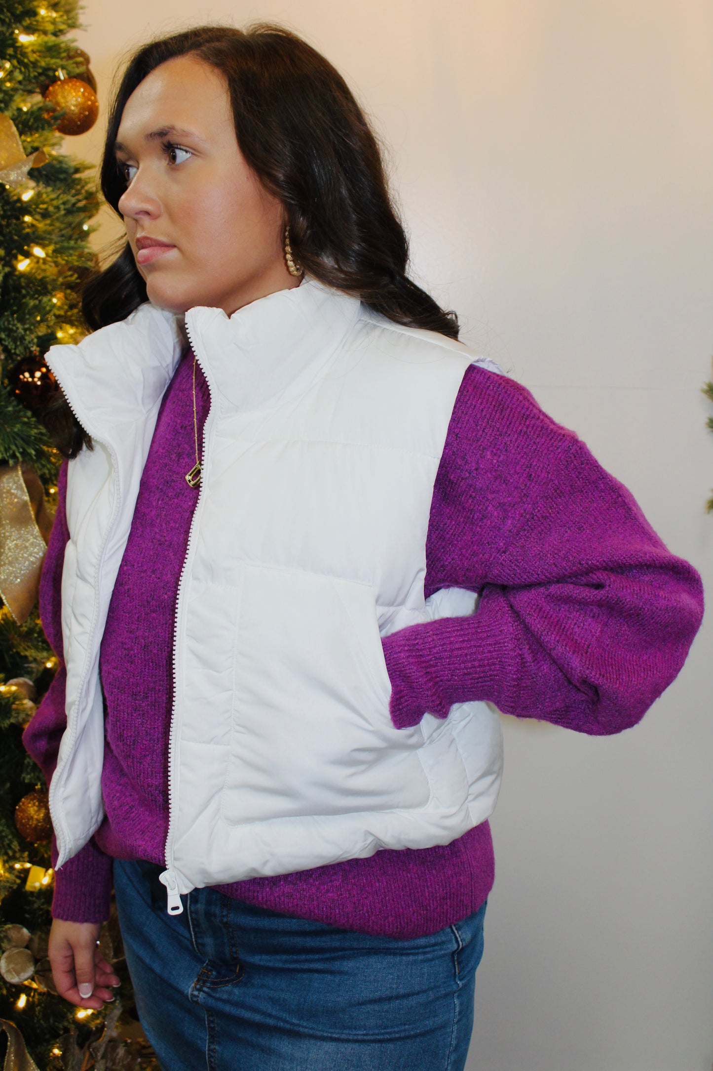 White Puffer Vest
