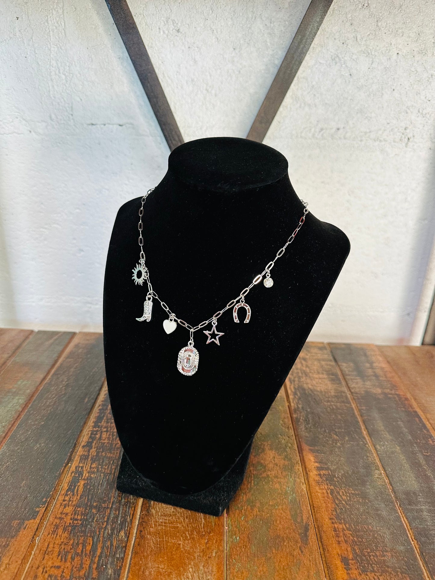 Silver Western Charm Necklace