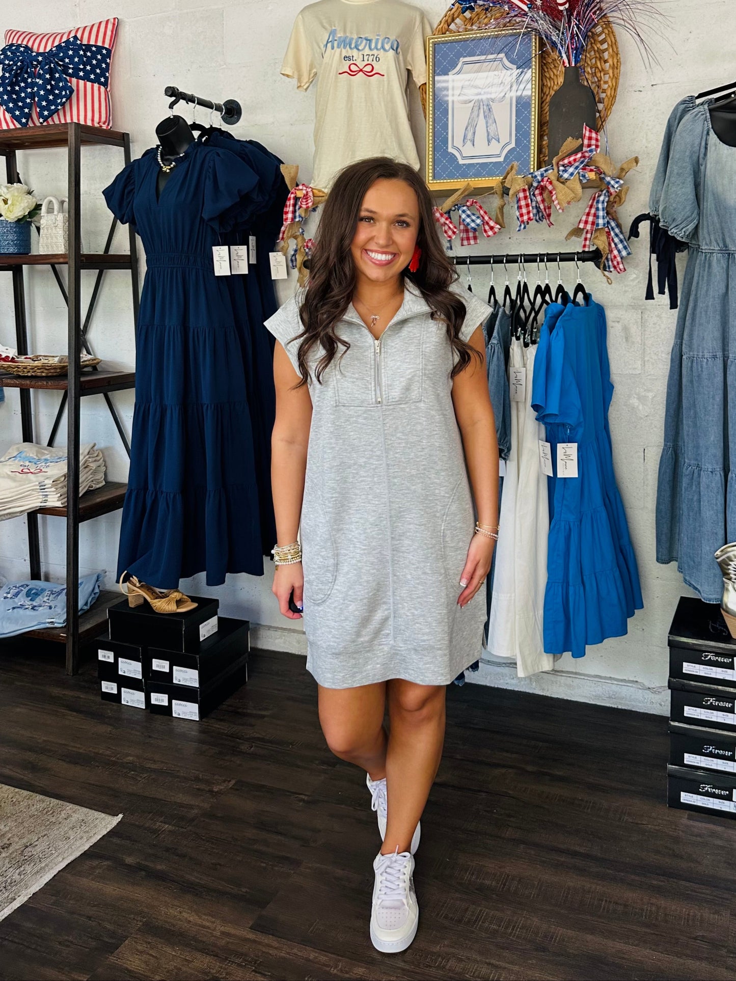 The Annie Grey Quarter Zip Dress