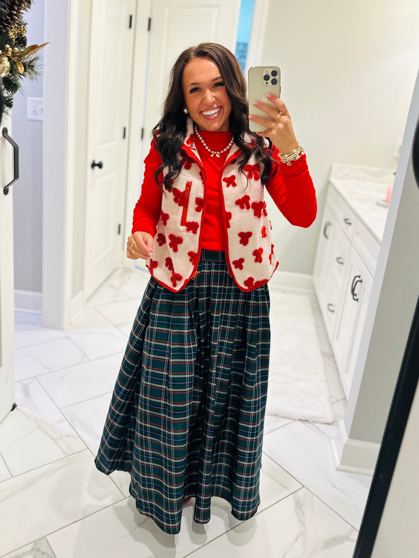 The Red Bow Fleece Vest