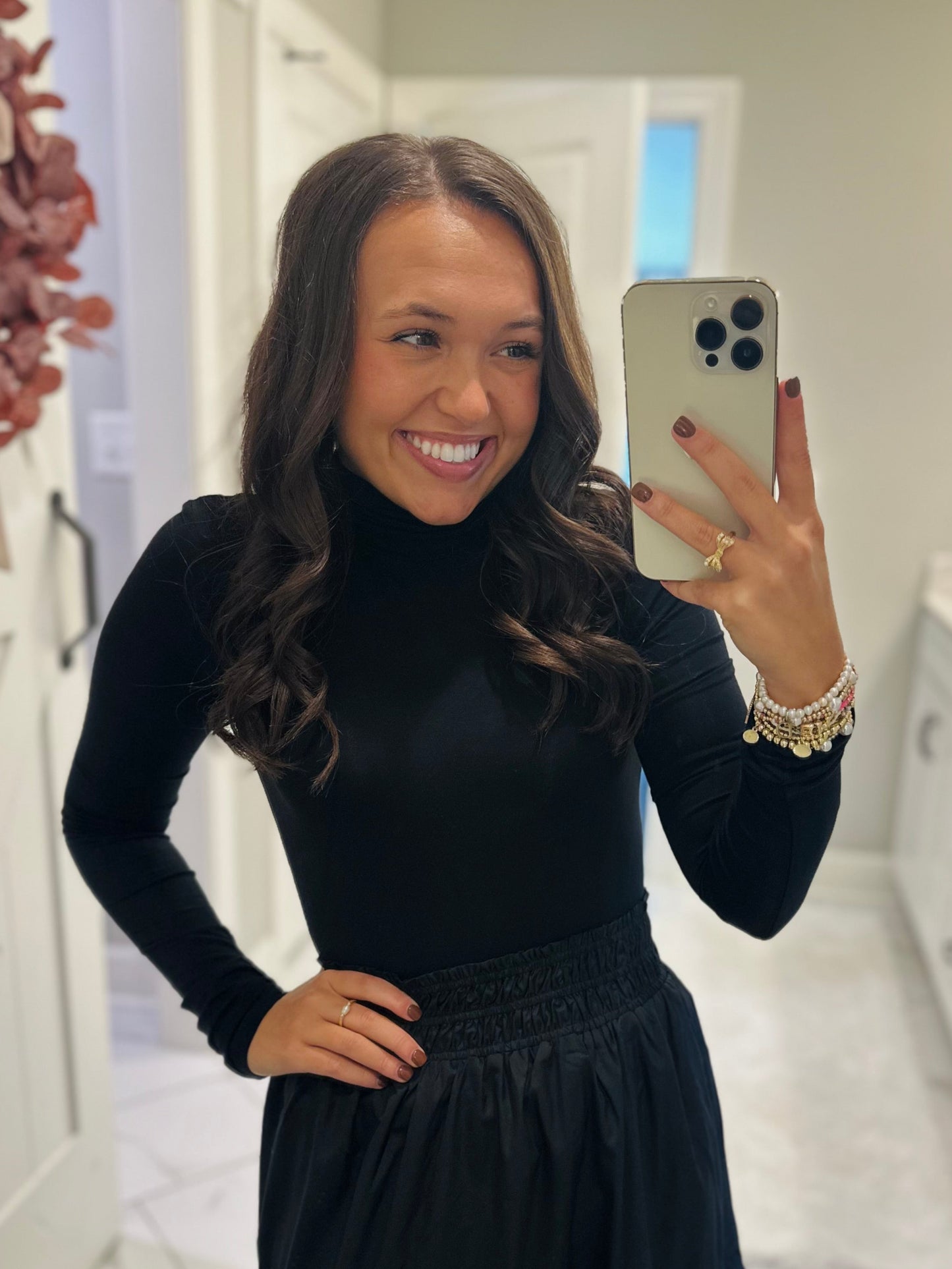 The Black Long Sleeve Turtleneck Top