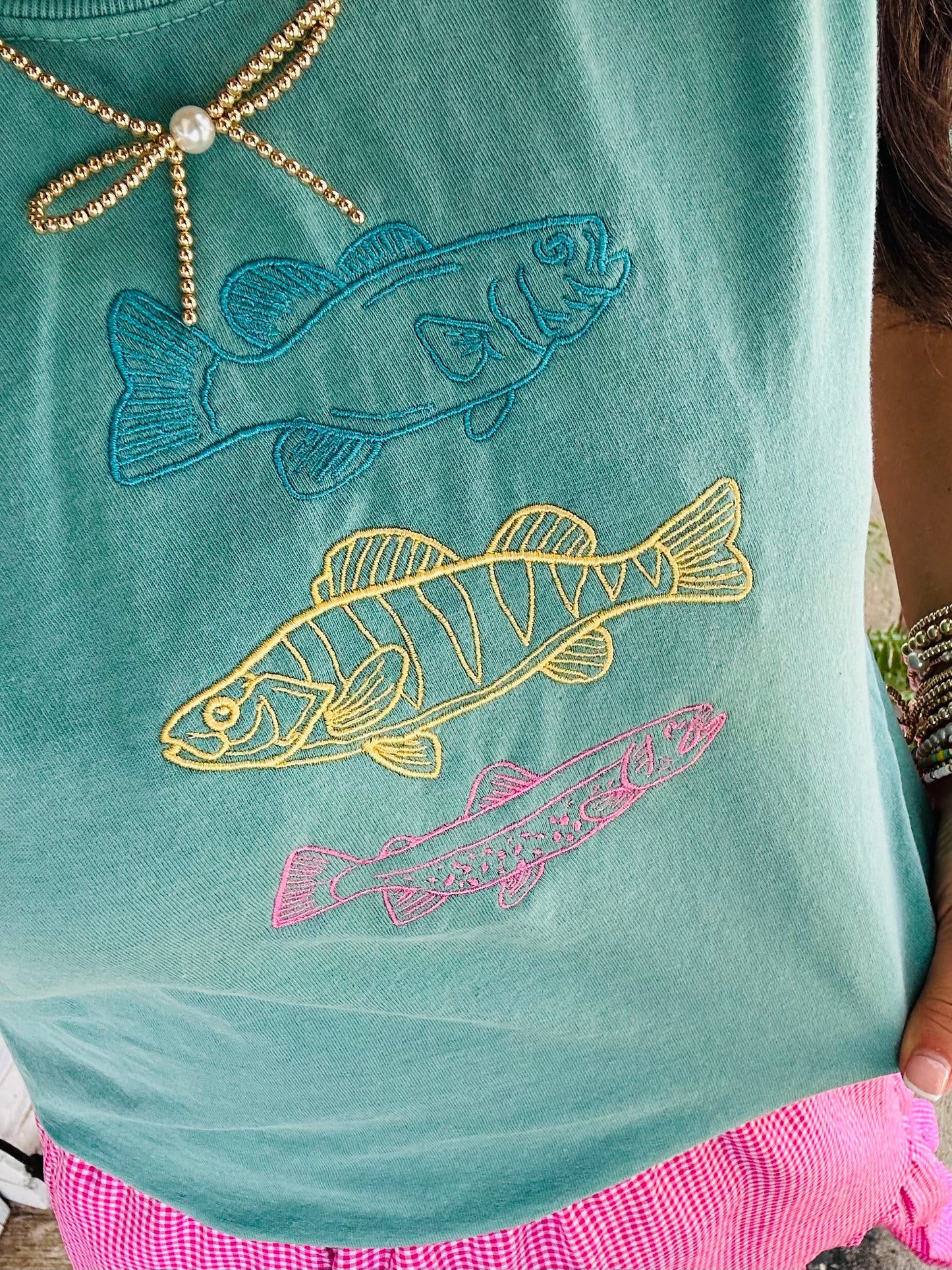 The Fish Trio Embroidered Tee