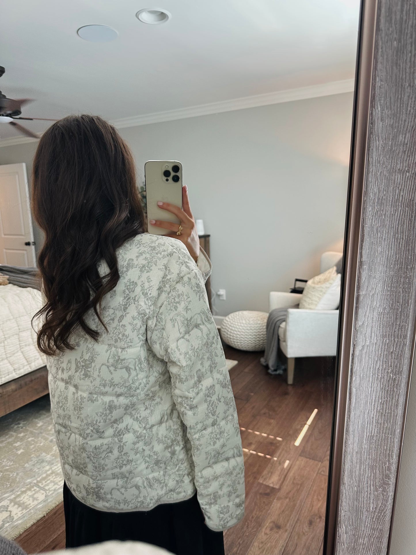 The Serena Grey Vintage Quilted Jacket