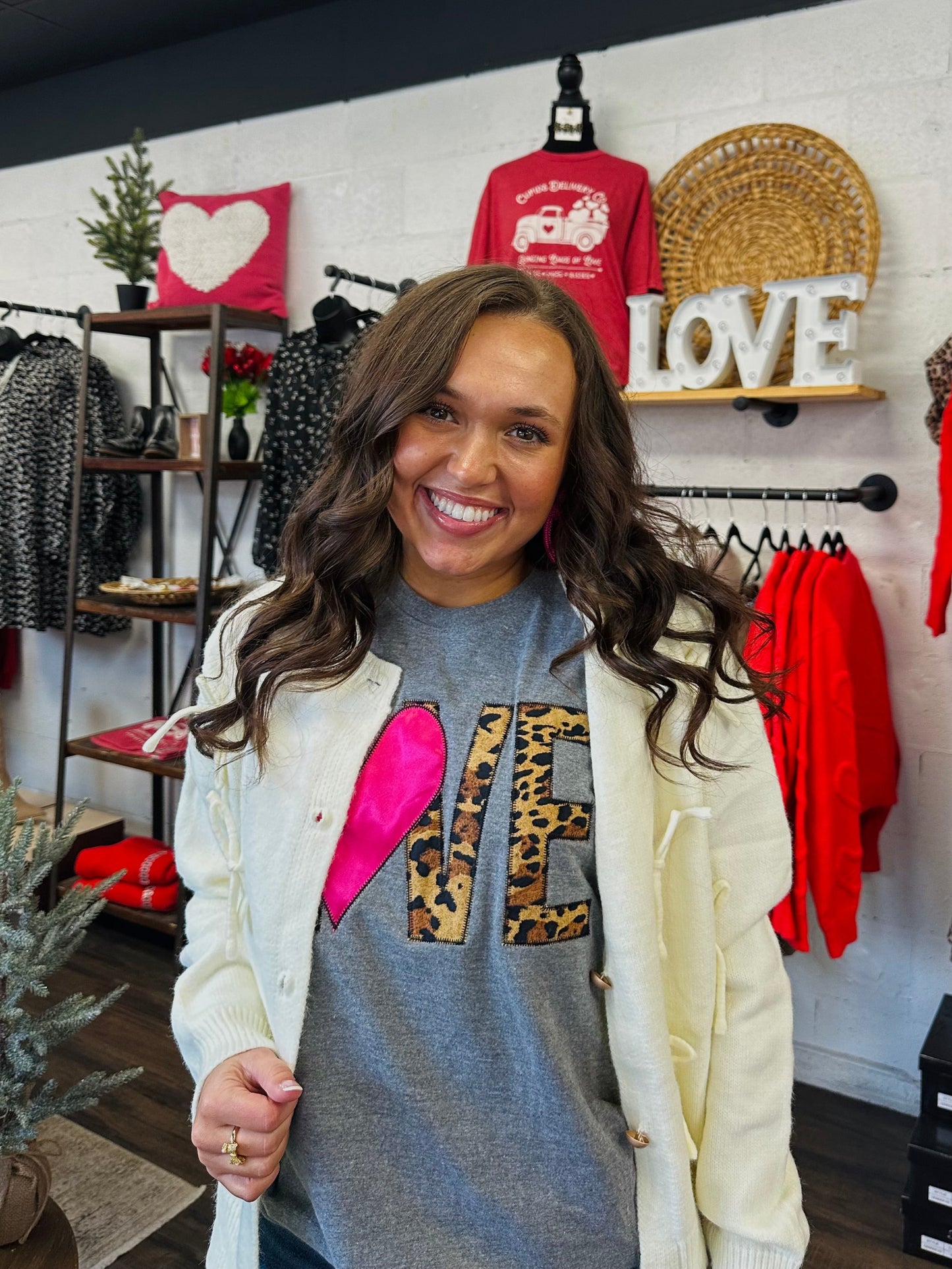 Valentine Love Heart Embroidered tee