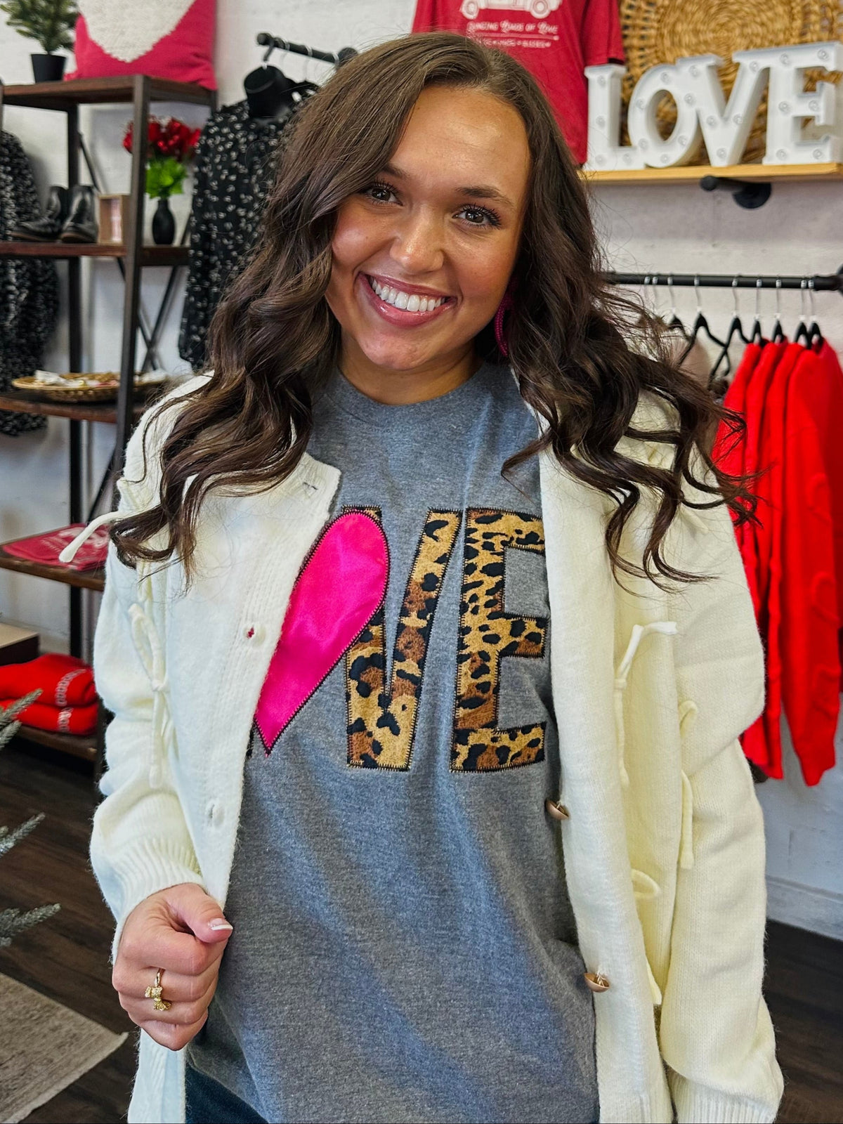 Valentine Love Heart Embroidered tee