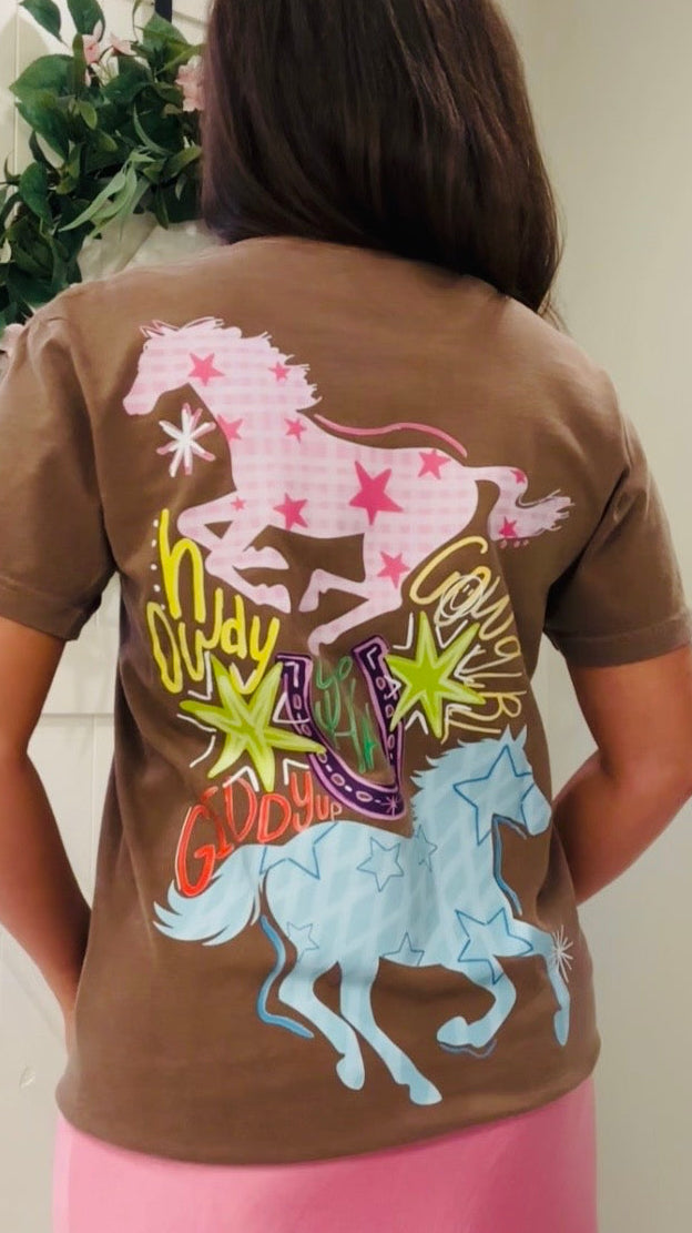 The Brown Howdy Yeehaw Giddy Up Tee