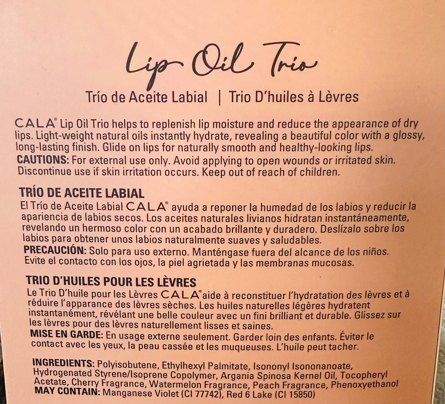 Lip Oil Trio by Cala