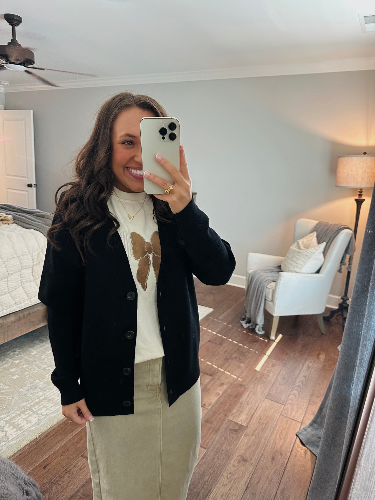 Let's Get Cozy Black Cardigan