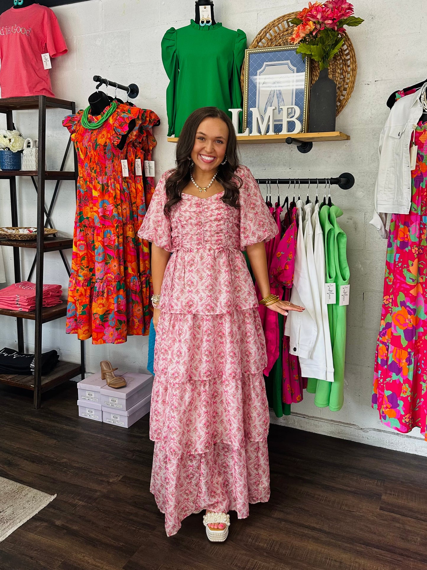 The Posey Coquette Floral Tiered Maxi Dress