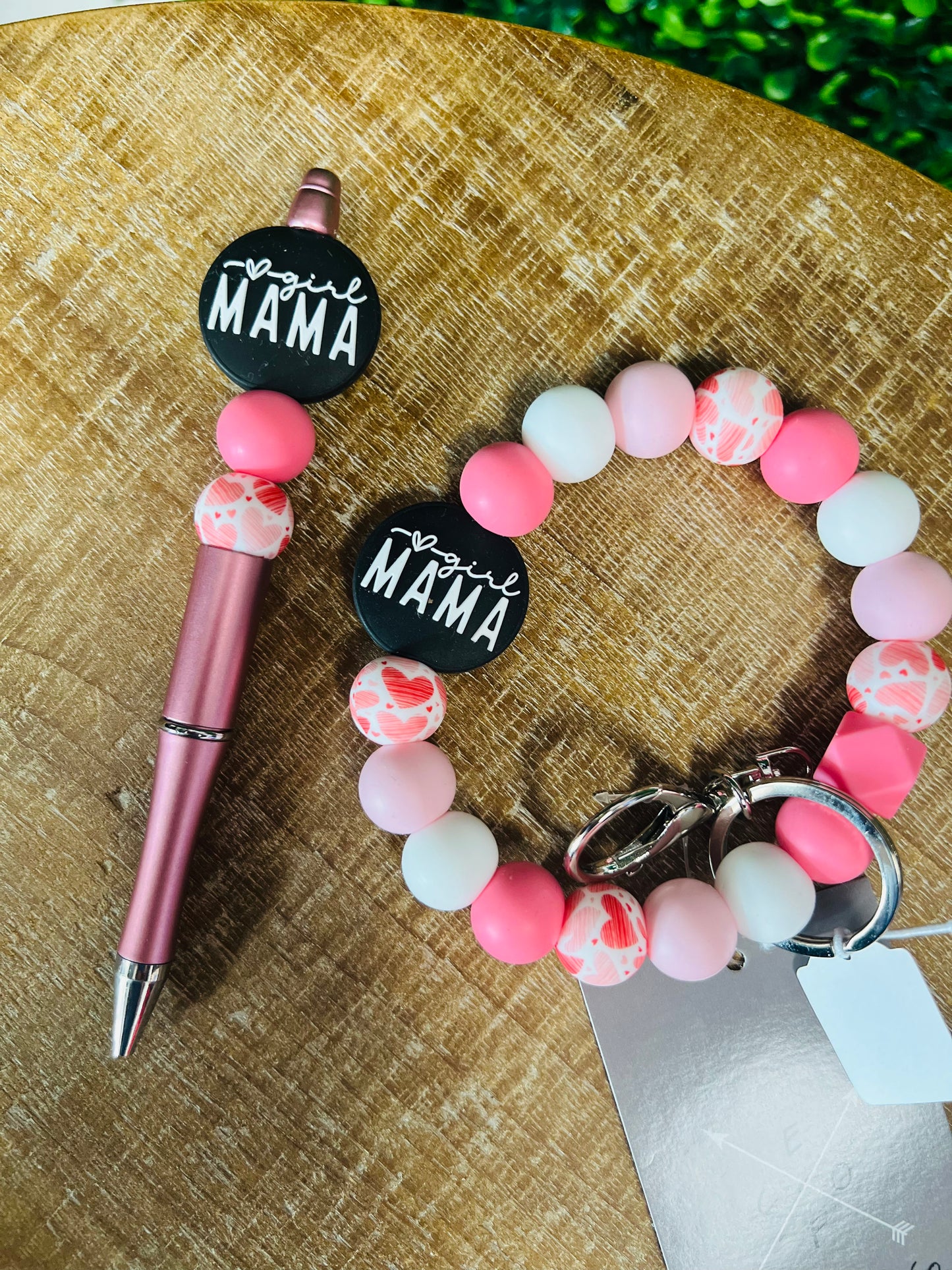 Girl Mama Pink Beaded Pen
