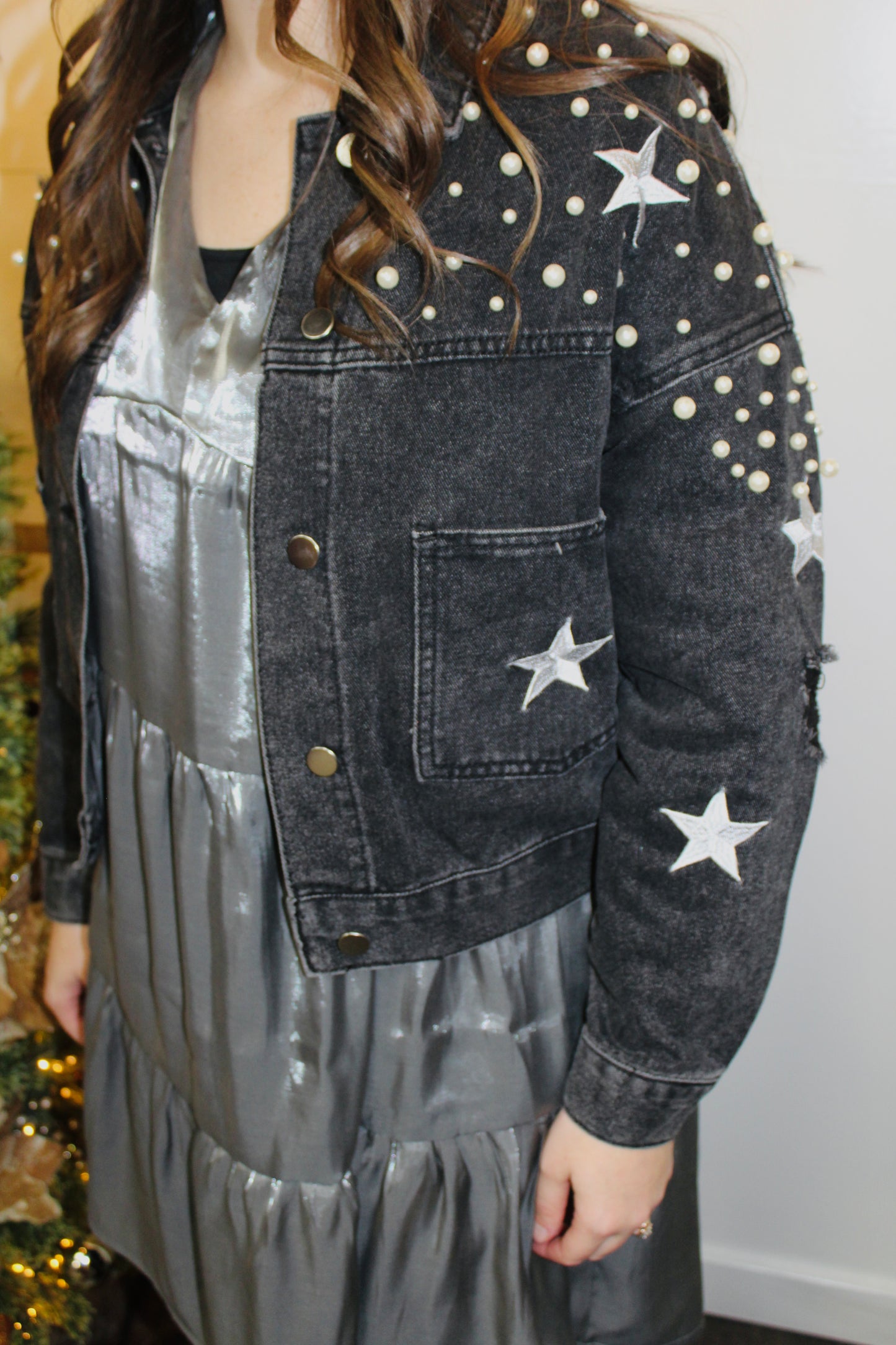 Black Pearl & Star Denim Jacket