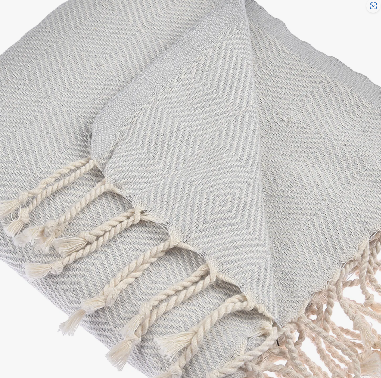 Gray Cotton Throw