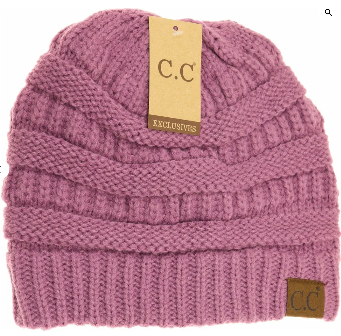 Solid Classic Cable Knit C.C. Beanie