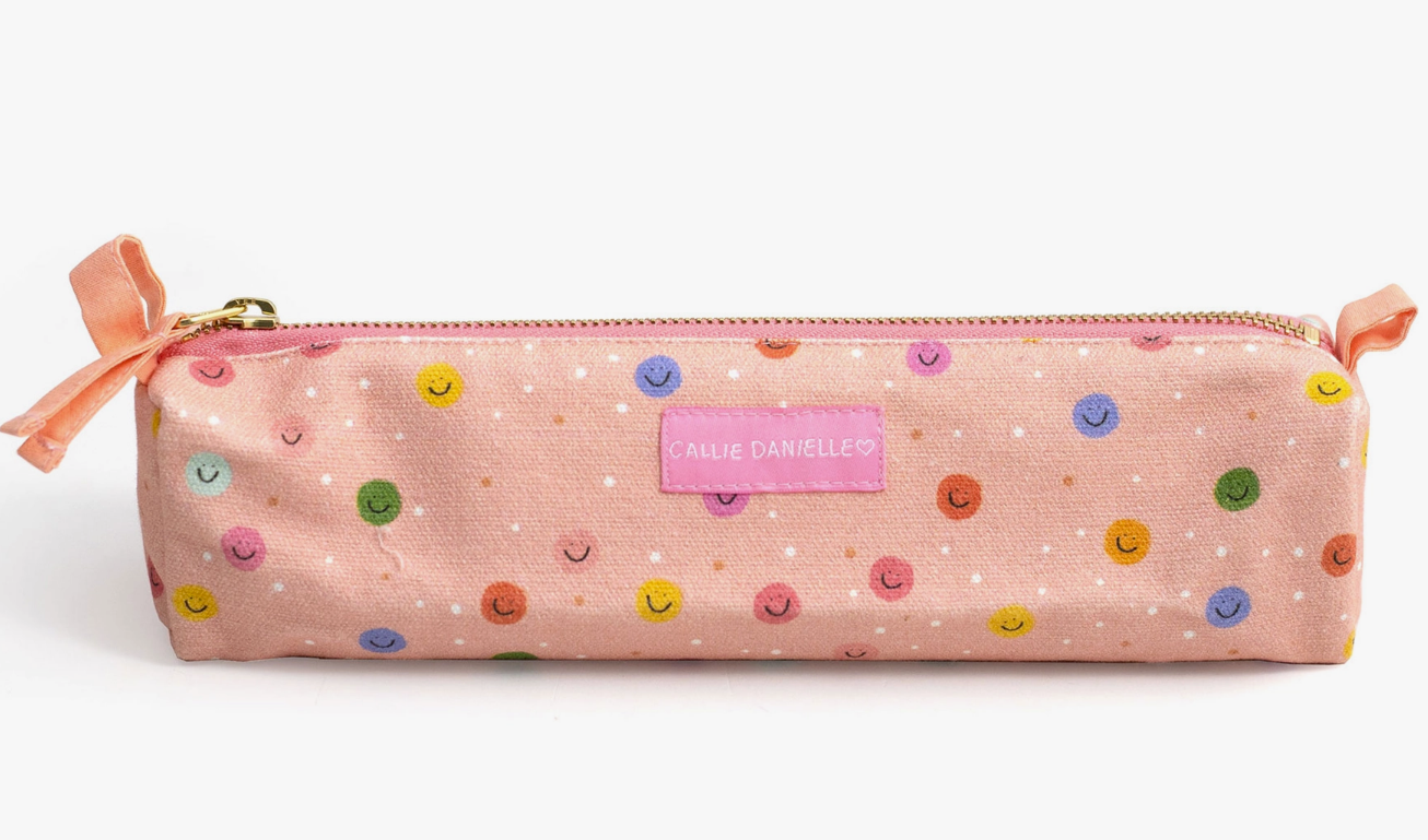 Happy Day Smiley Pencil Pouch - Pink