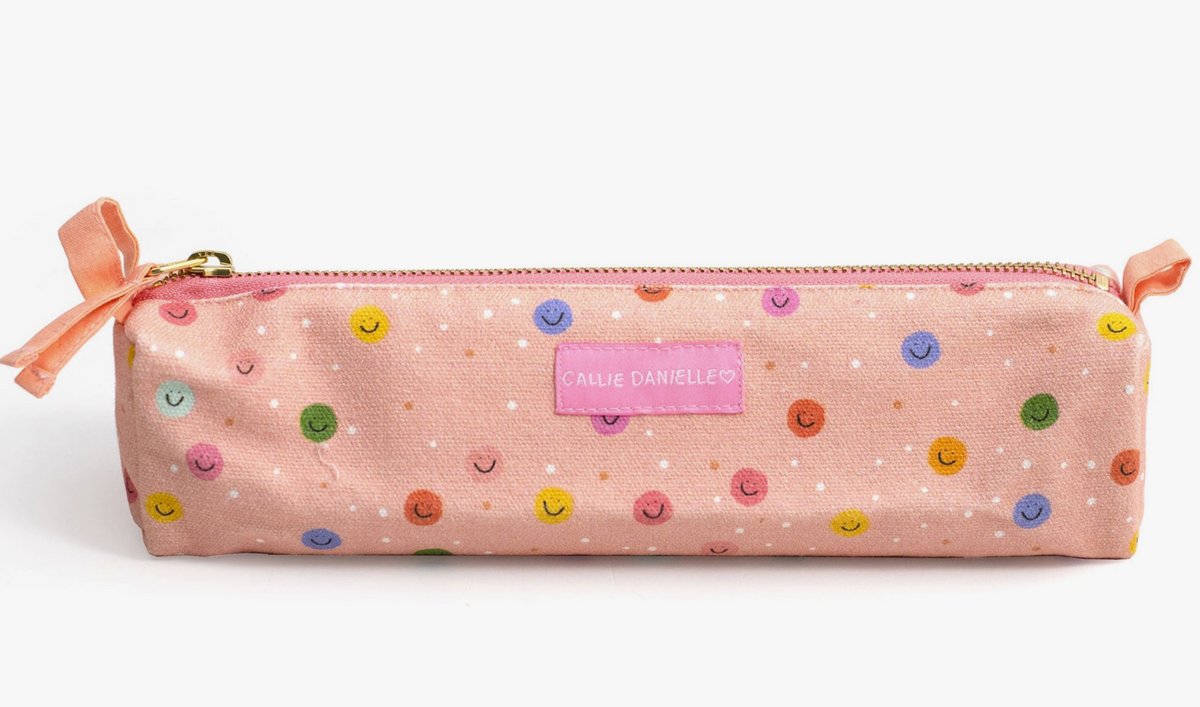 Happy Day Smiley Pencil Pouch - Pink