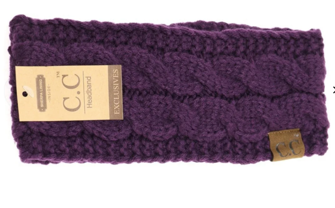 Solid Cable Knit C.C. Head Wrap