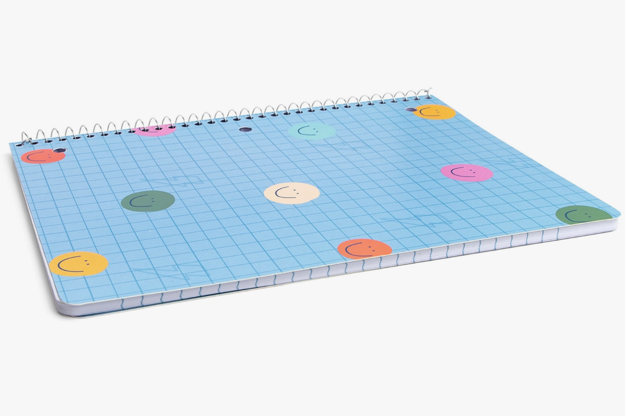 Smiley Grid Spiral Notebook