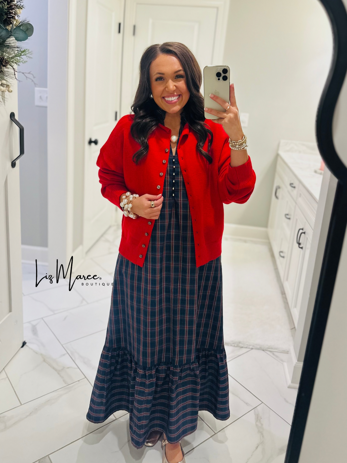 The Eve Green Plaid Midi Dress