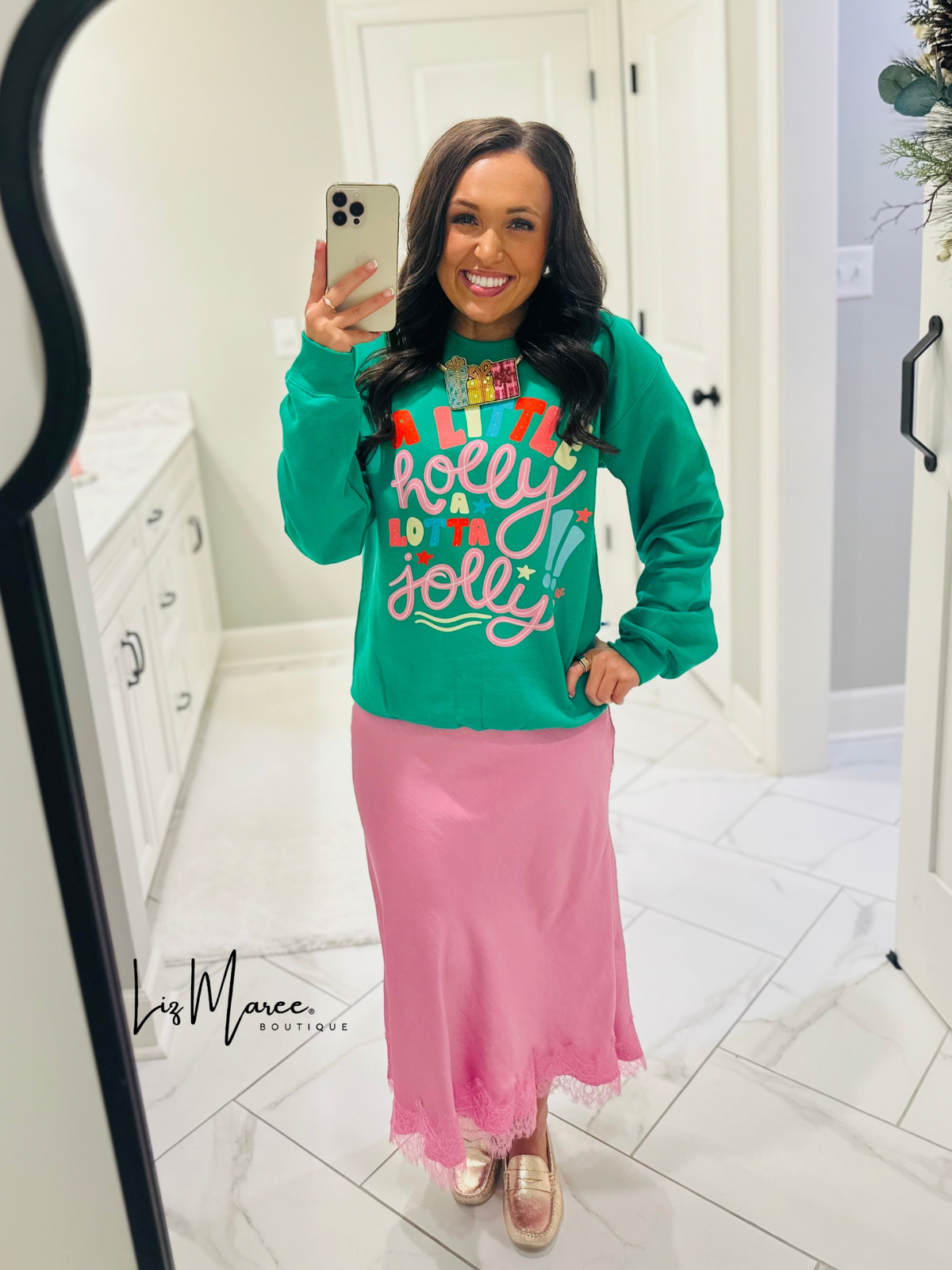 The A Little Holly A Lotta Jolly Crewneck