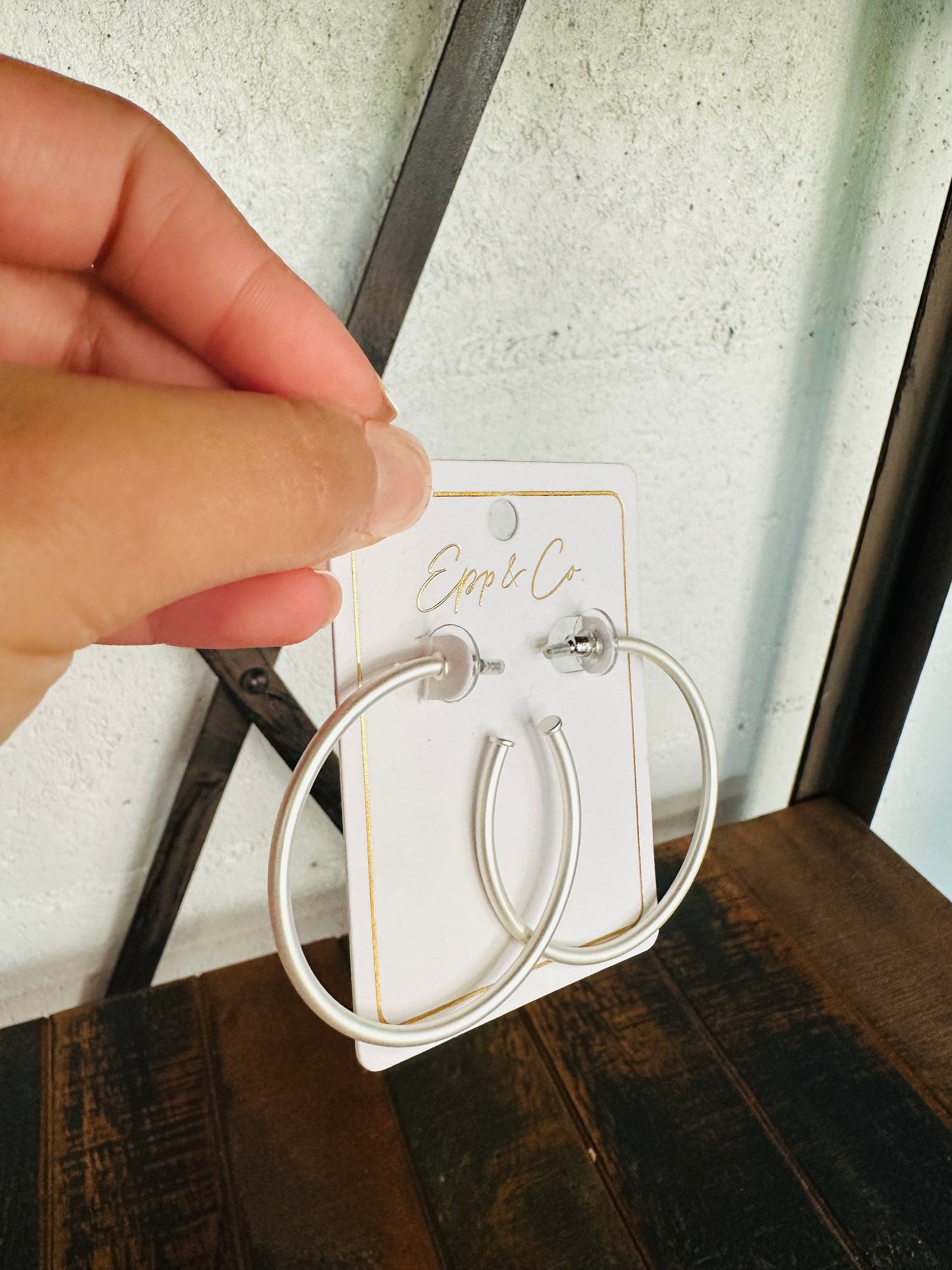 Matte Silver Skinny Hoop