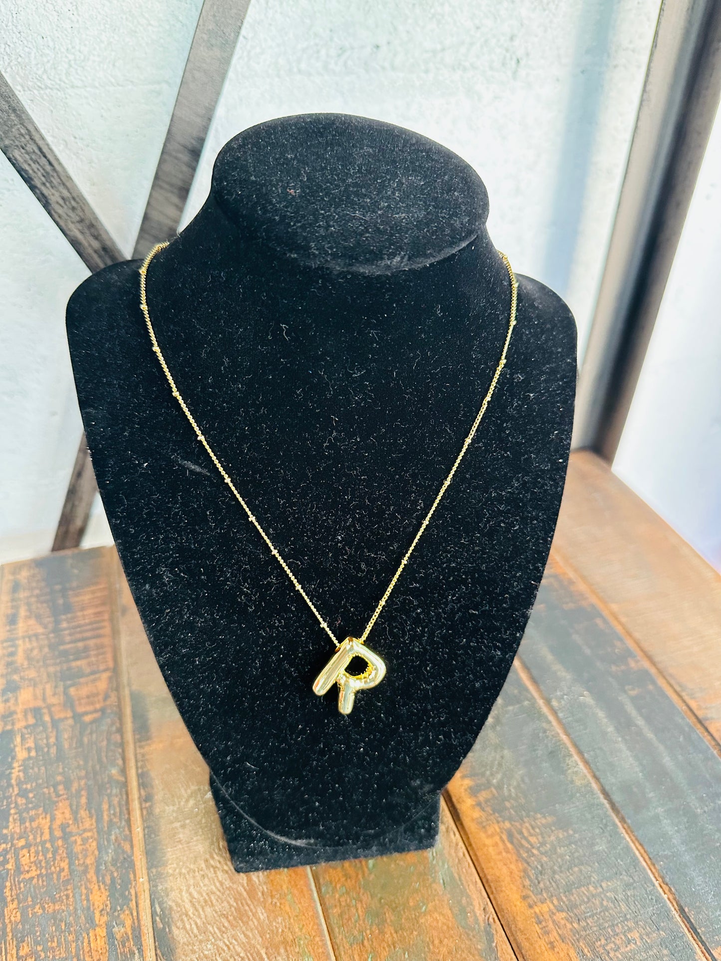 Initial Balloon Gold Necklace