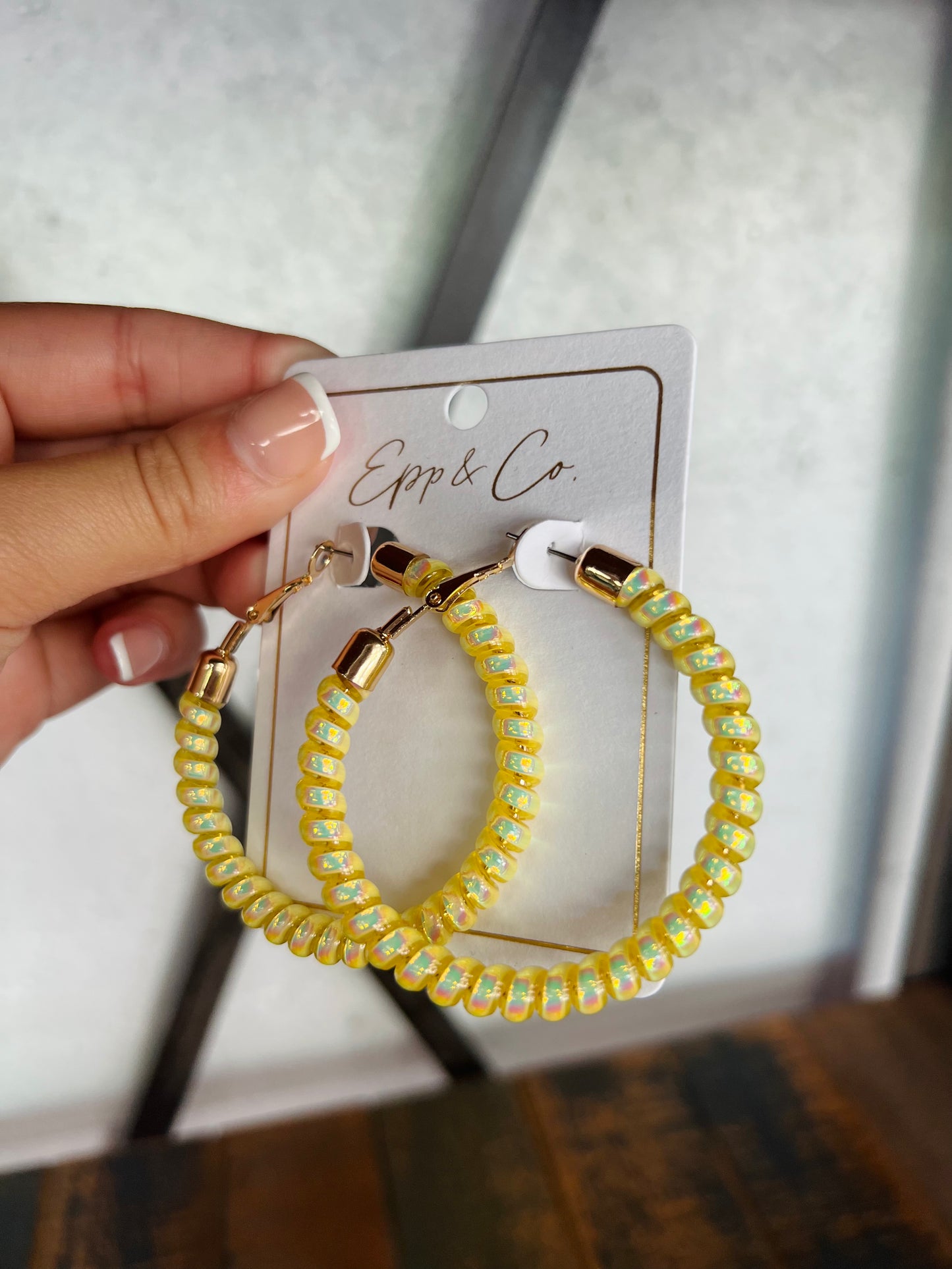 Bright Yellow Rubber Hoops