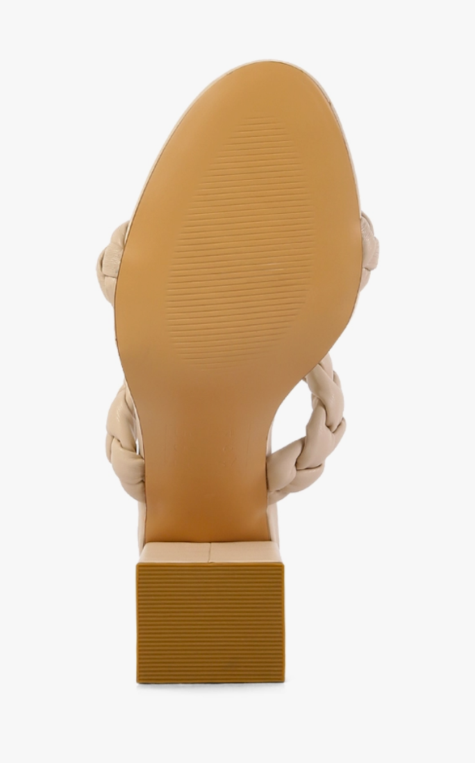 The Millie Latte Braided Strap Heel