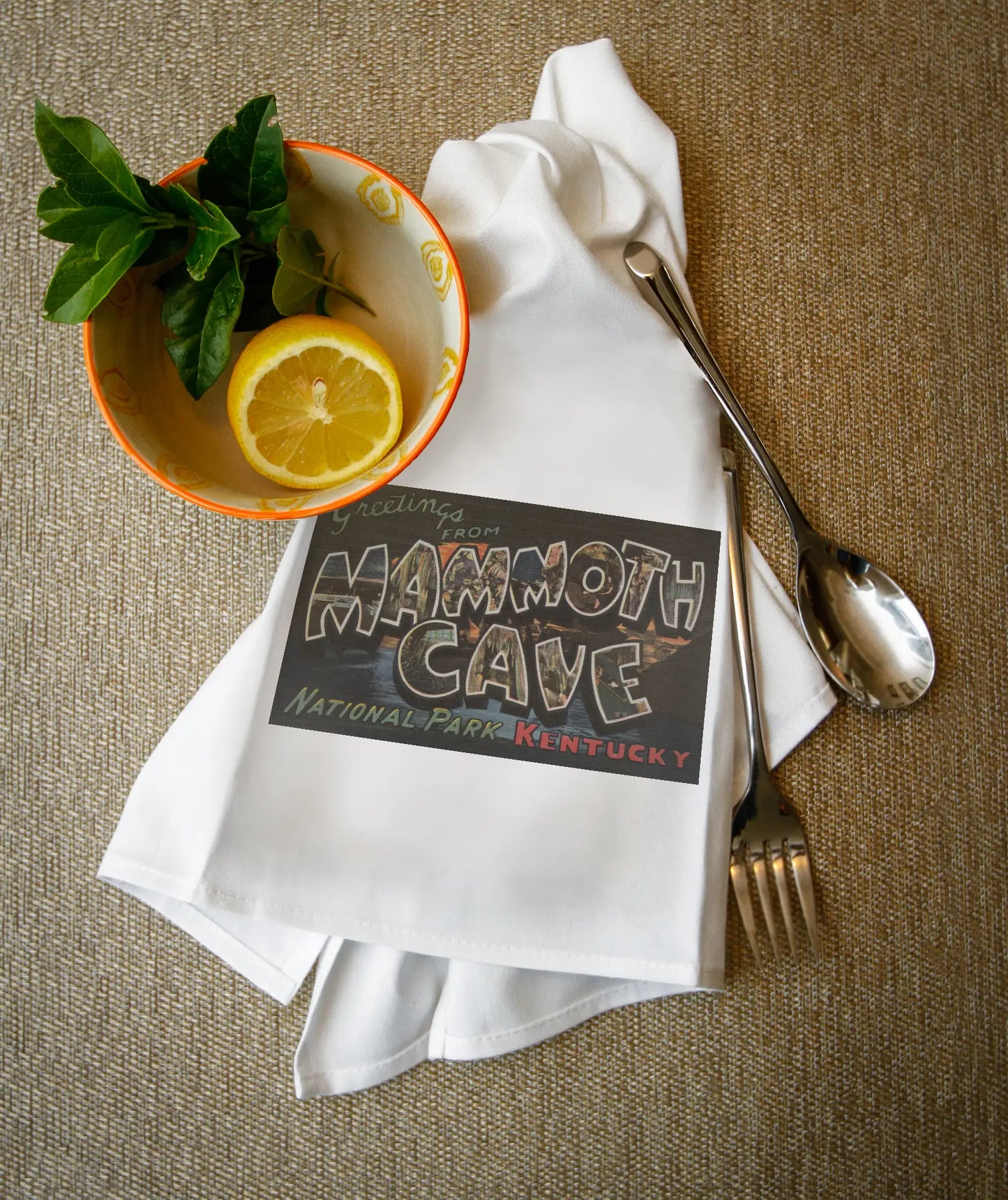 Greetings Mammoth Cave Tea Towel