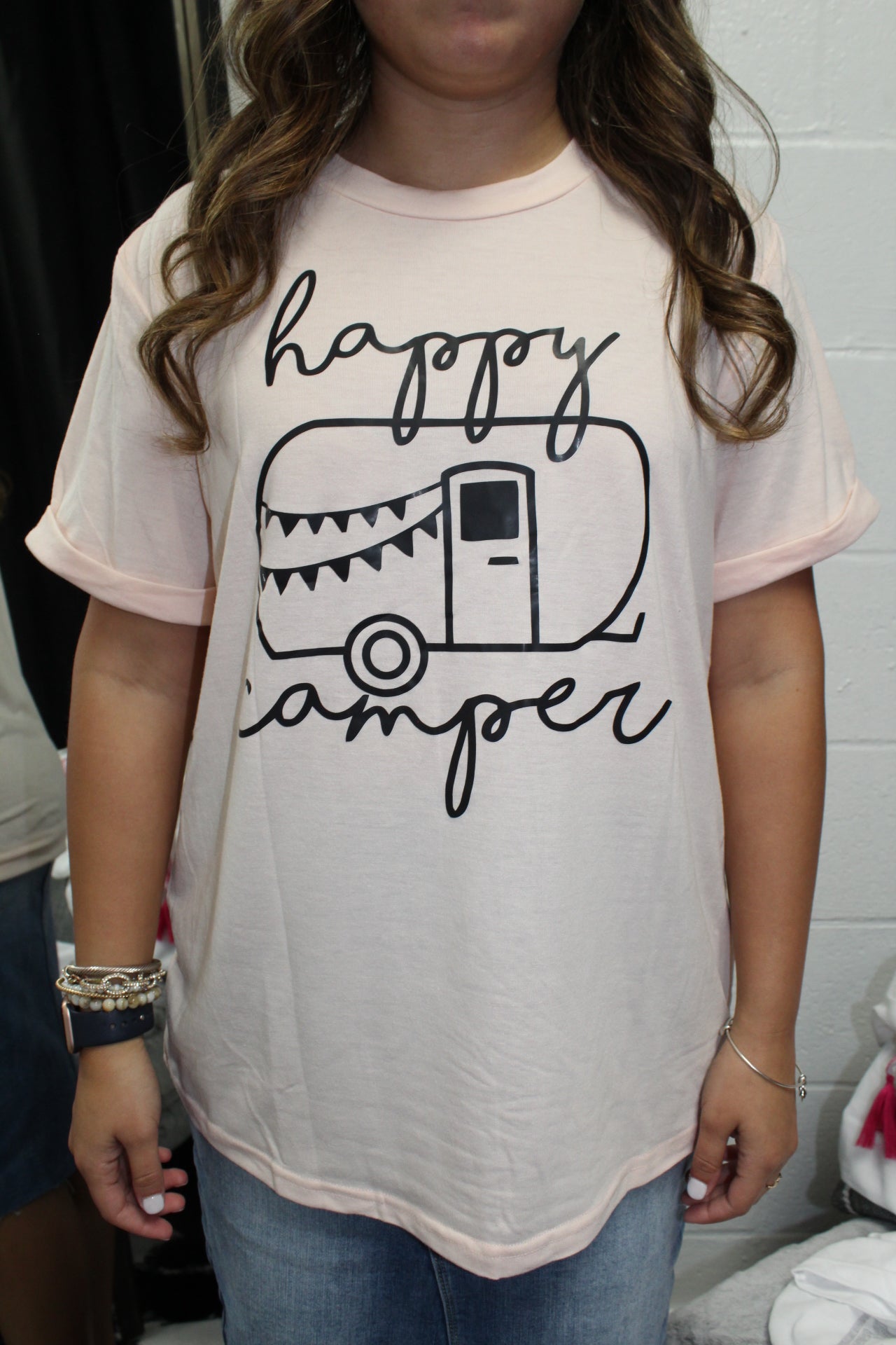 Pink Happy Camper Graphic Tee