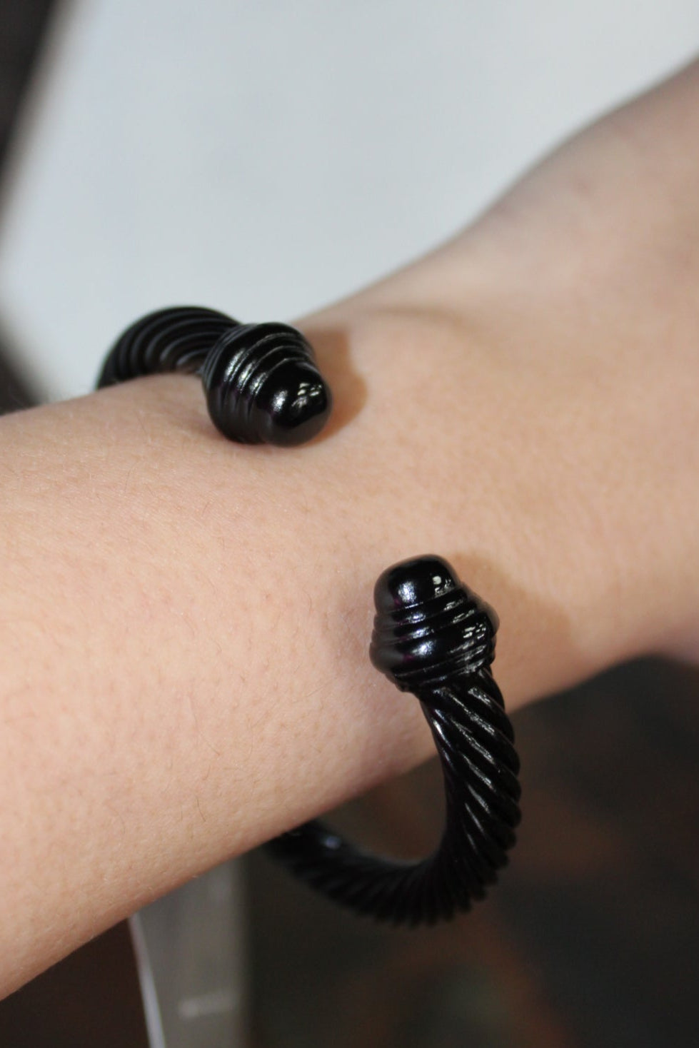 Black Enamel Coated Cable Bracelet