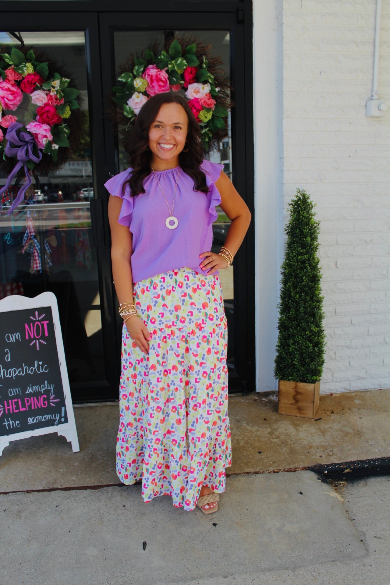 Lavender Flutter Sleeve Top