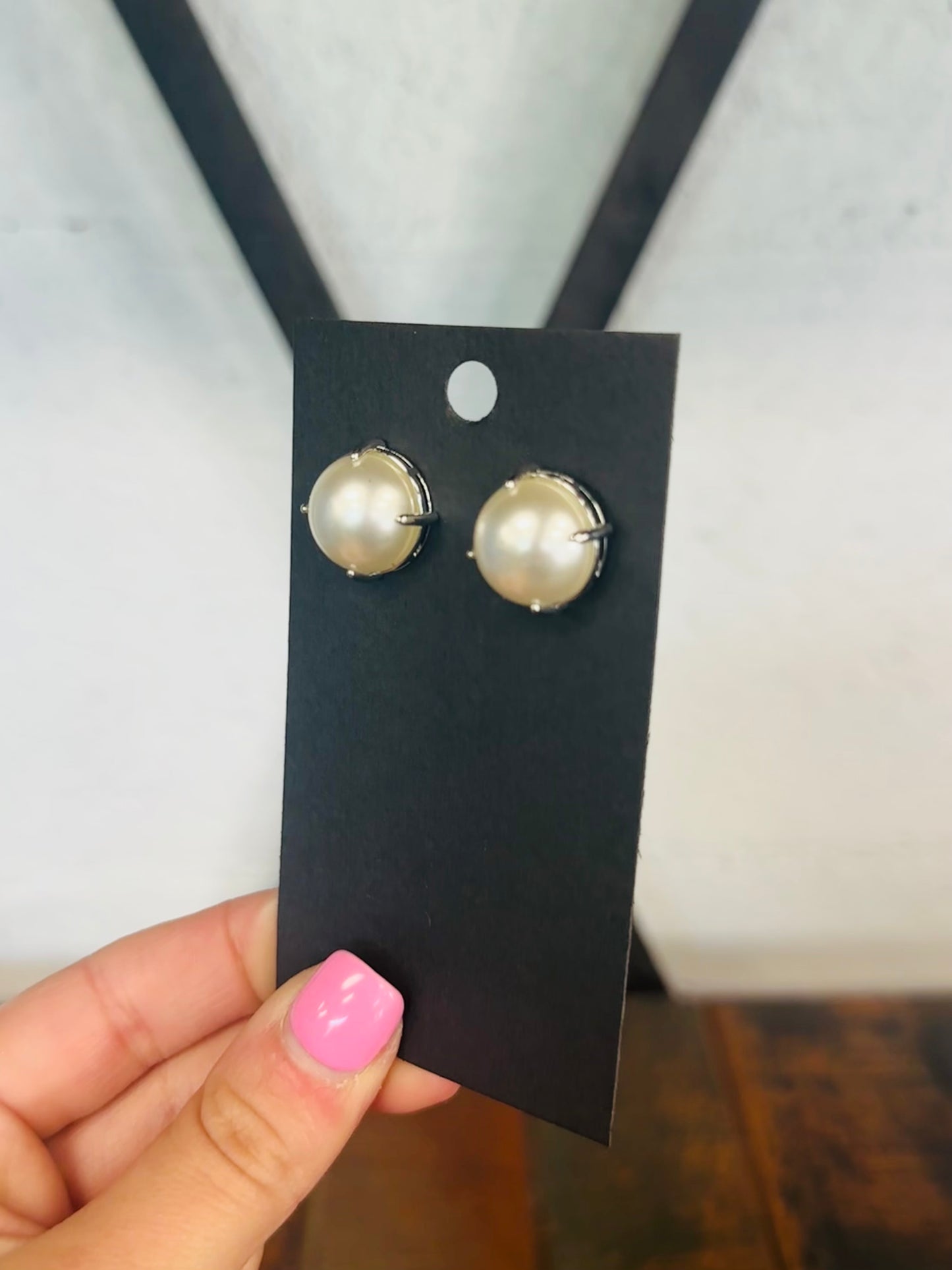18K Silver Pearl Stud Earring