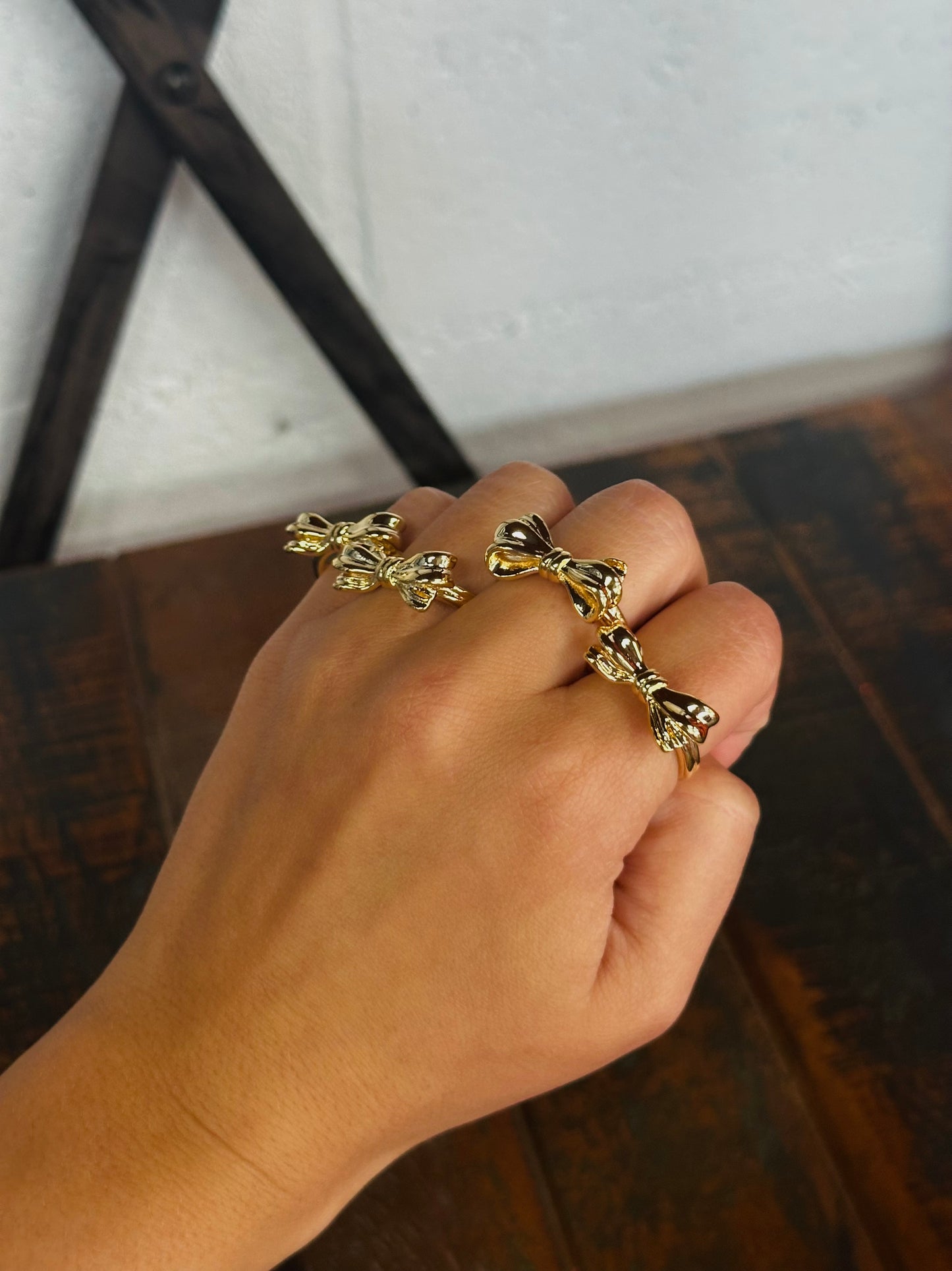 Gold Bow Ribbon Ring