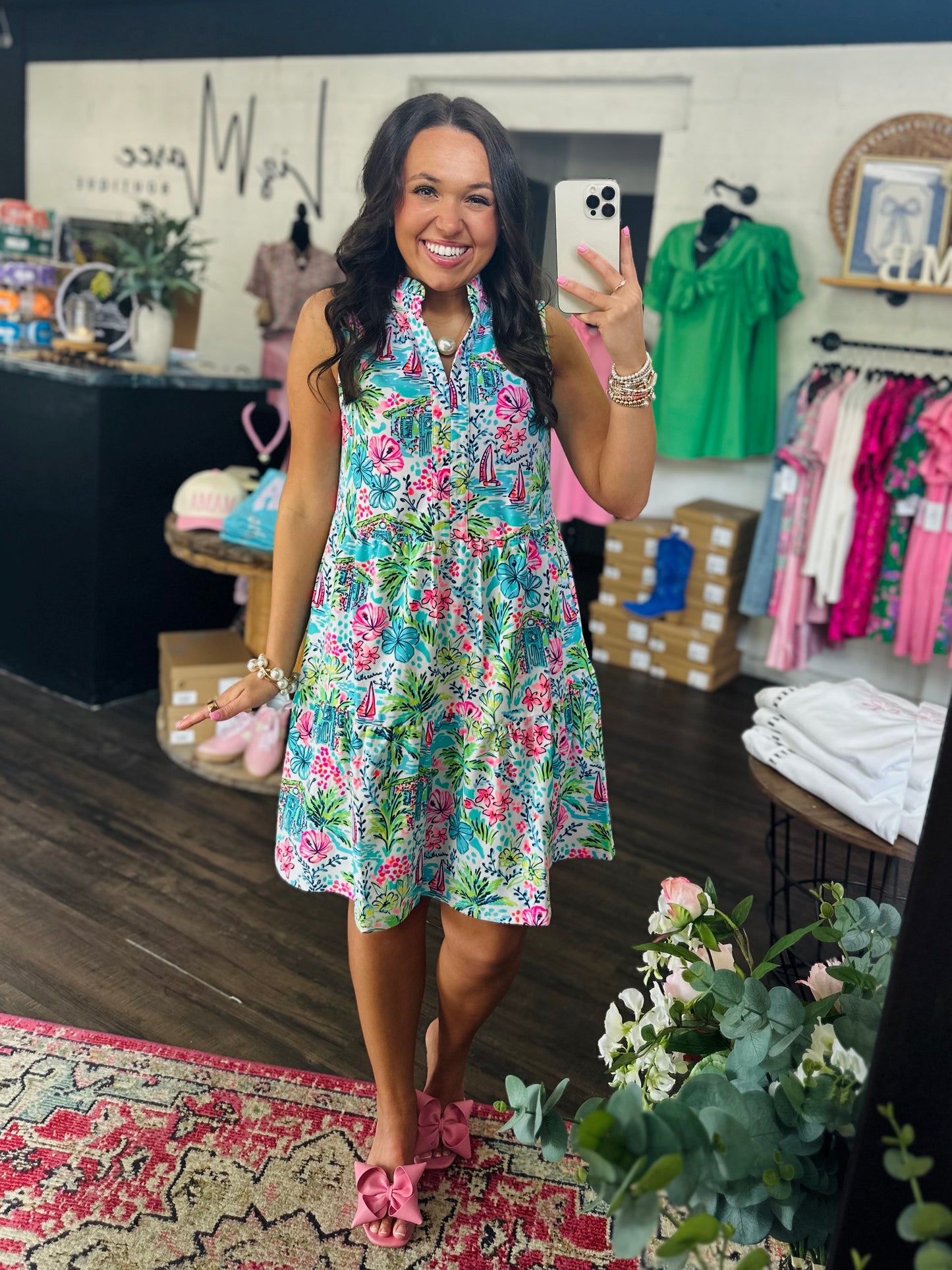 The Skye White Coastal Tiered Sleeveless Dress