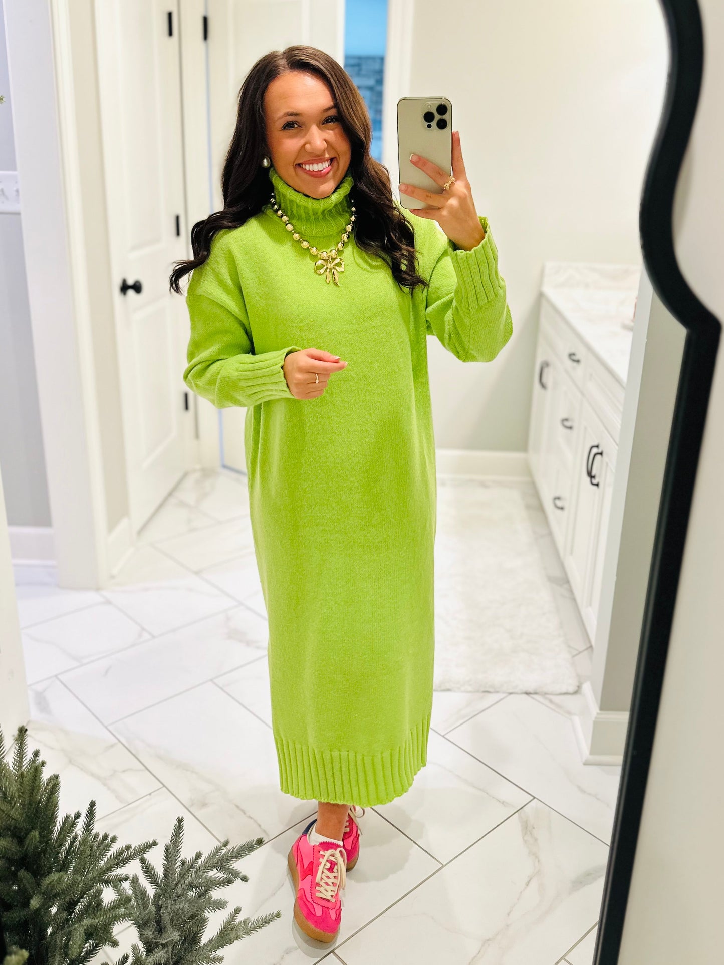 The Wrenlee Turtleneck Sweater Midi Dress