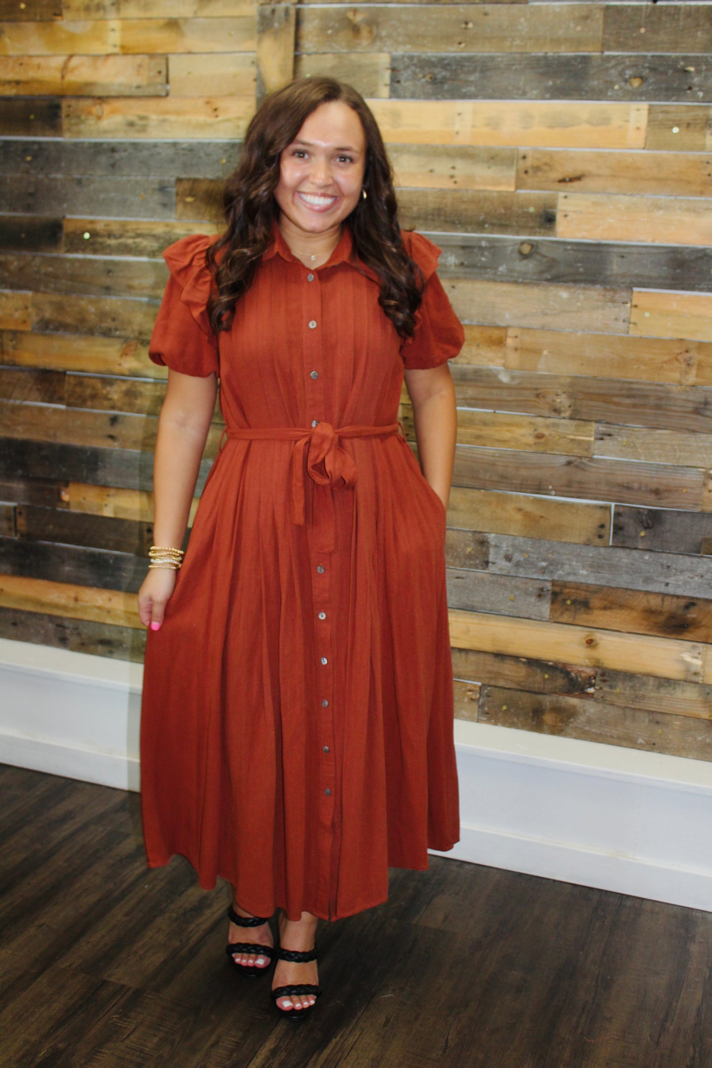 The Lana Cinnamon Midi Dress