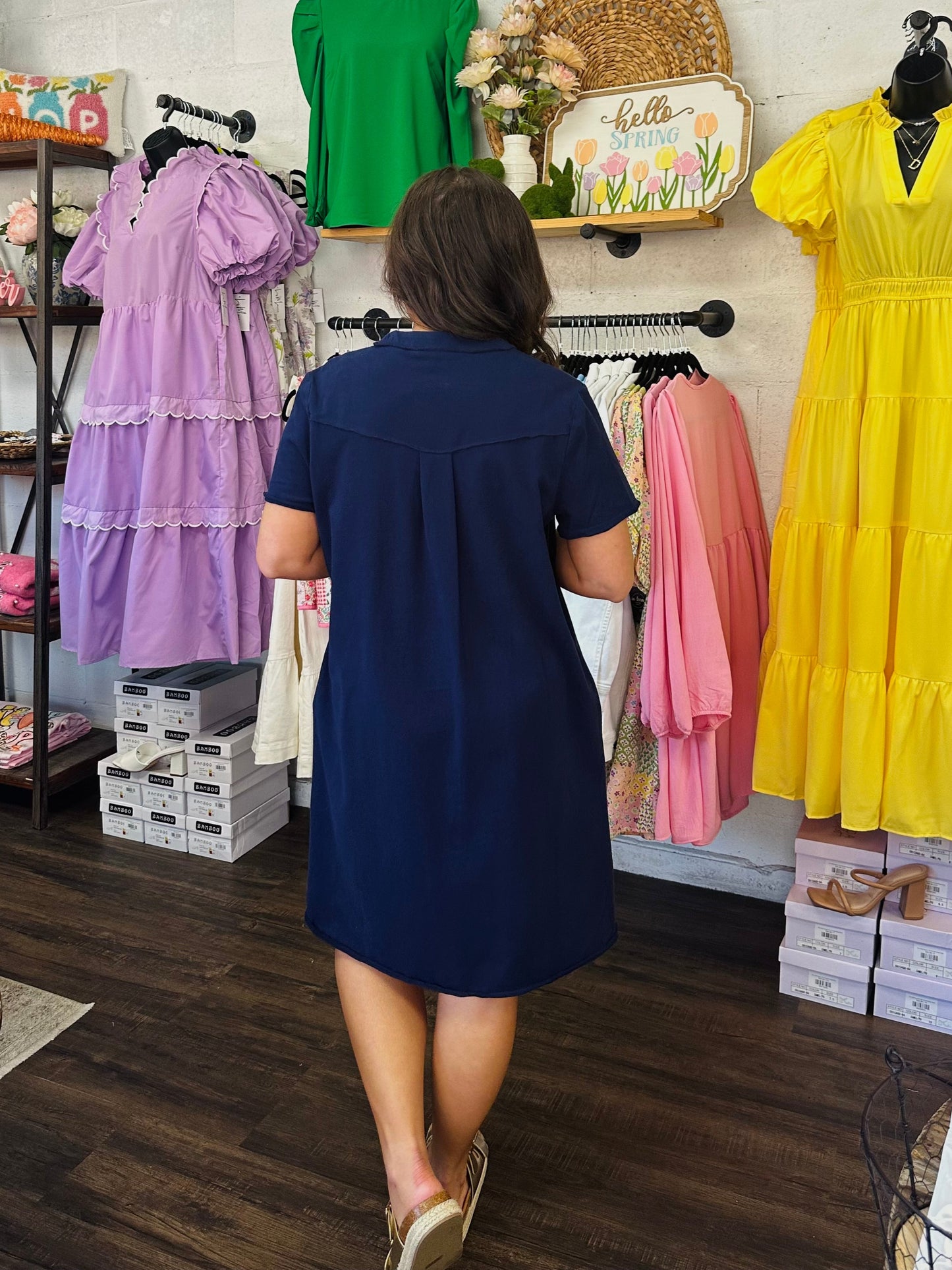 The Navy Vintage Wash Short Sleeve T-Shirt Dress