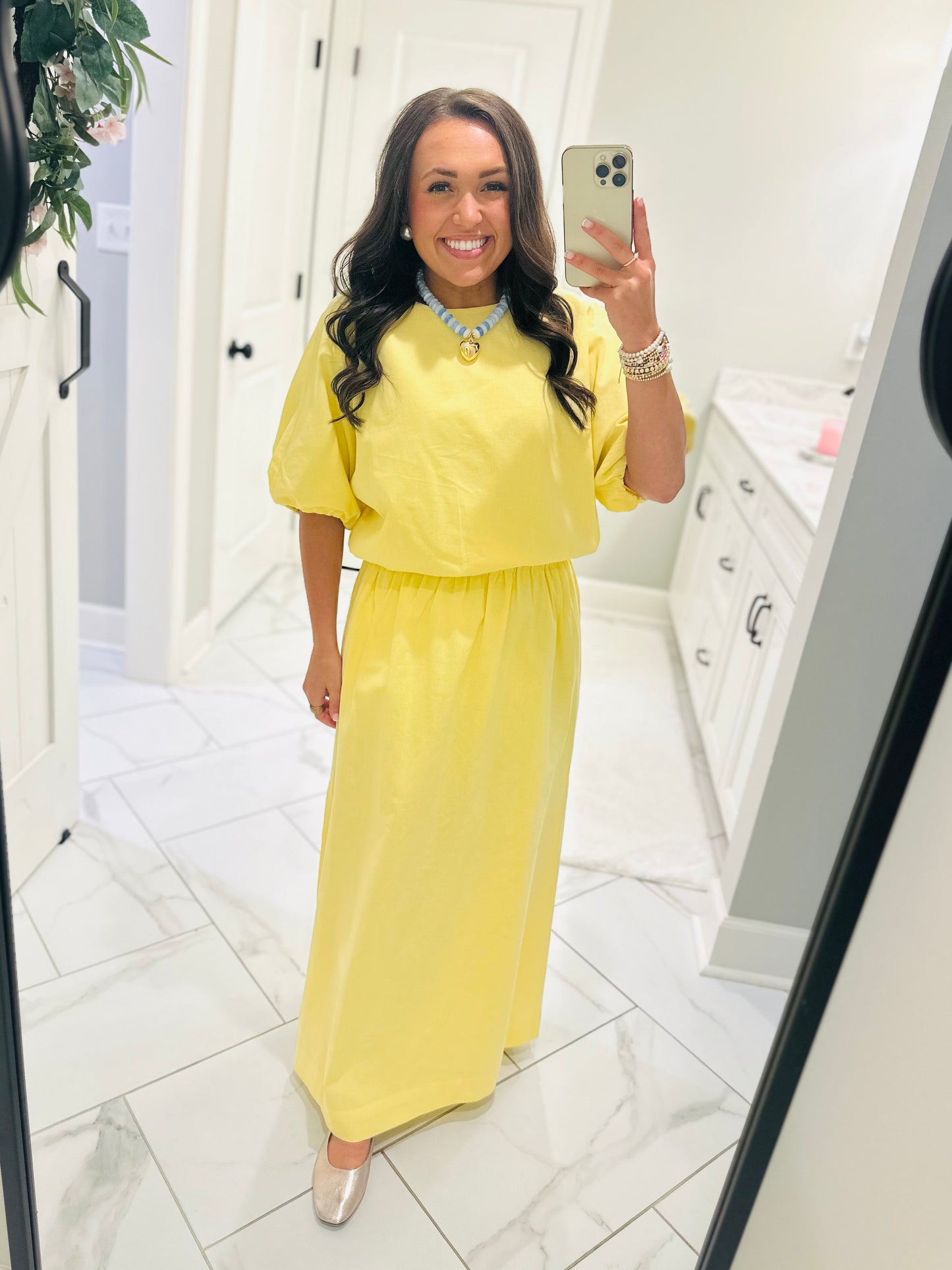 The Daisy Yellow Knit Top + Skirt Set