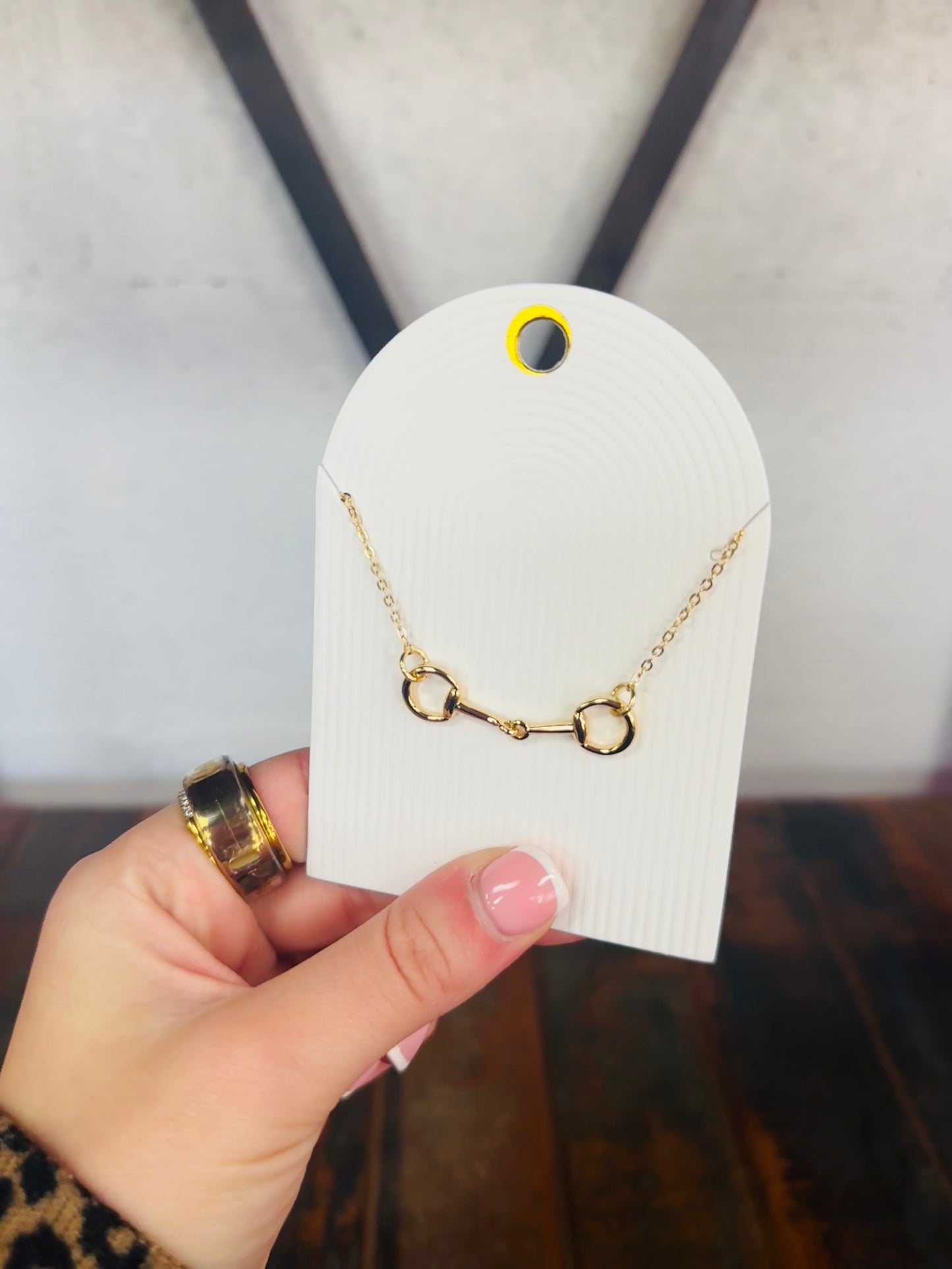 Gold Horsebit Metal Necklace