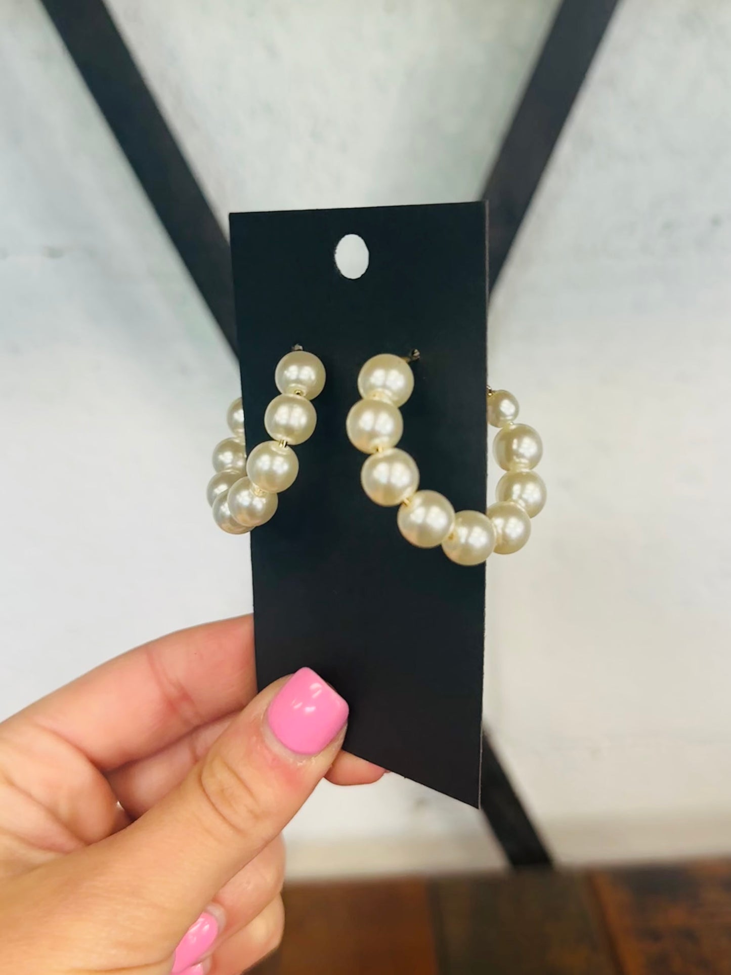 18K Gold Plated Pearl Hoop Earring