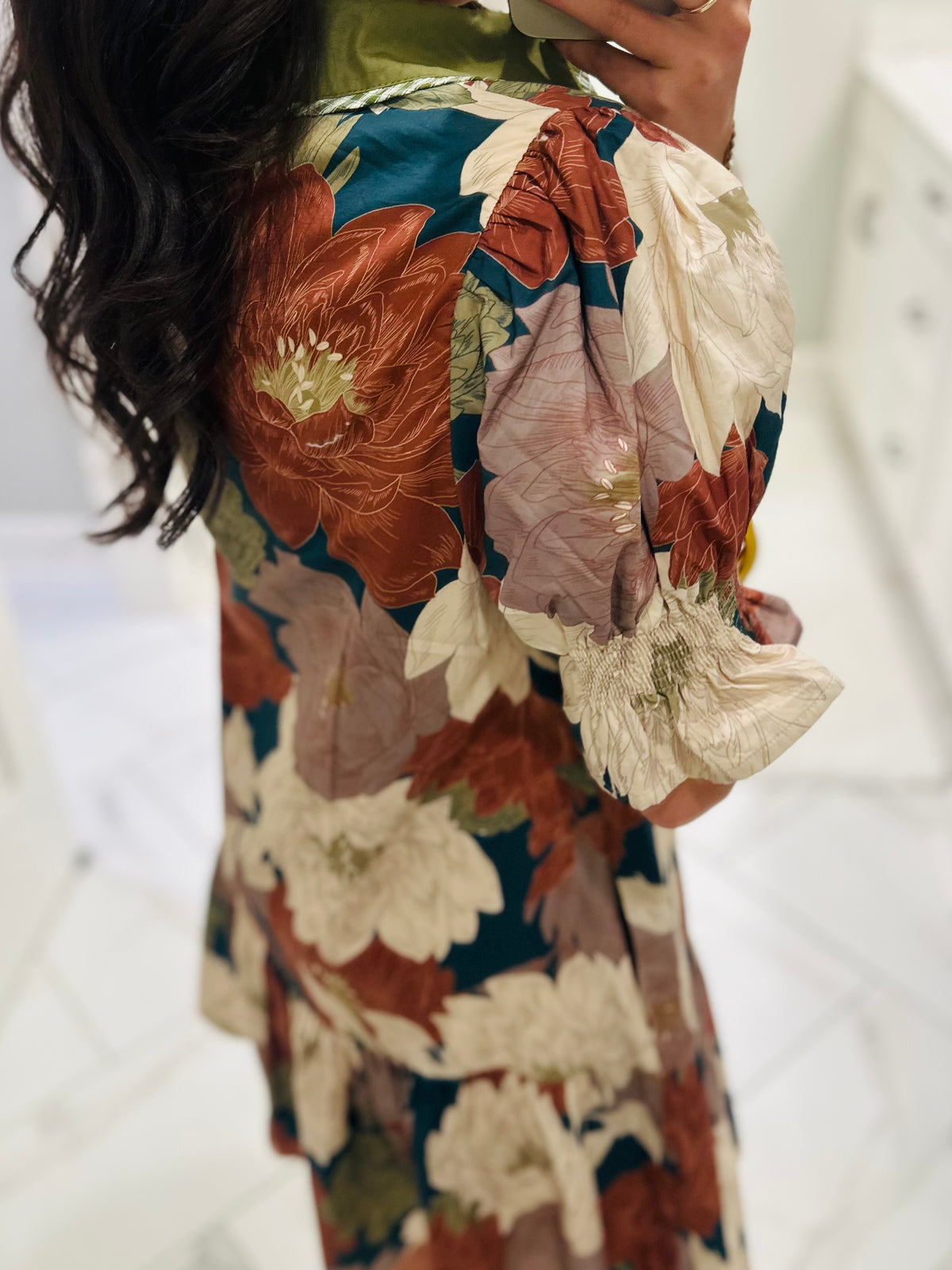 The Willow Teal Green Floral Dress