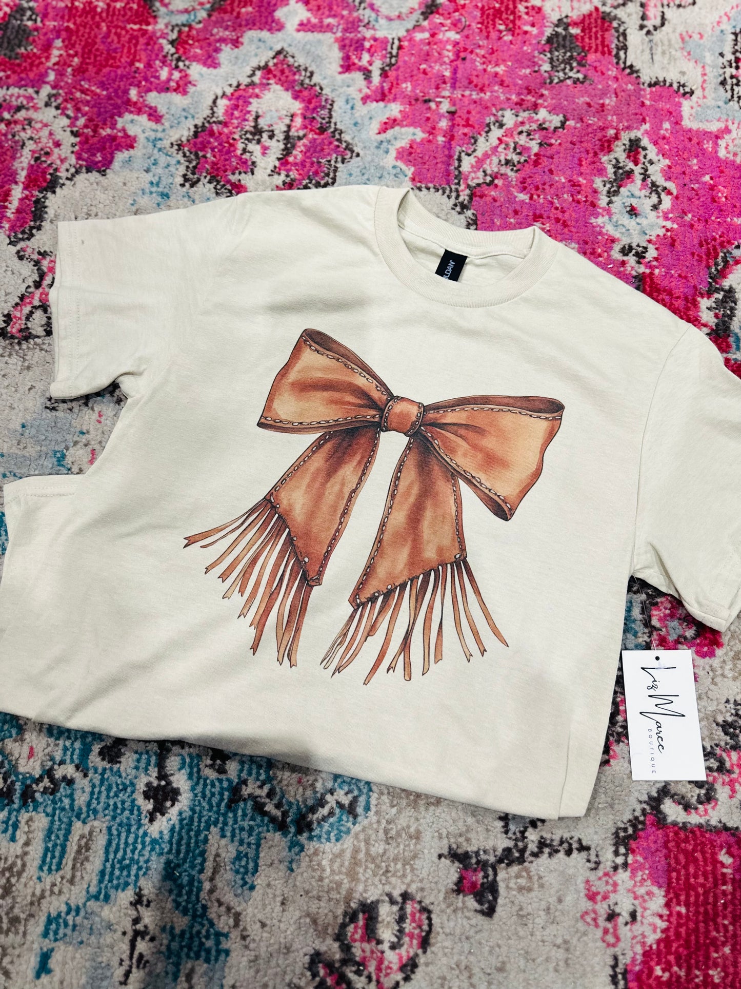 The Fringe Leather Bow Tee