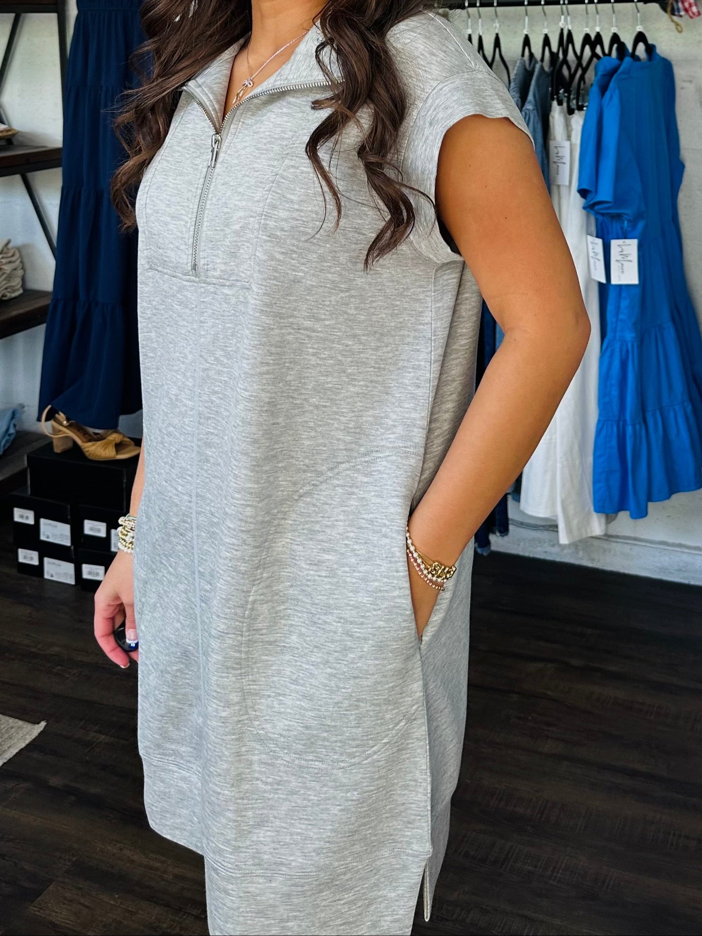 The Annie Grey Quarter Zip Dress