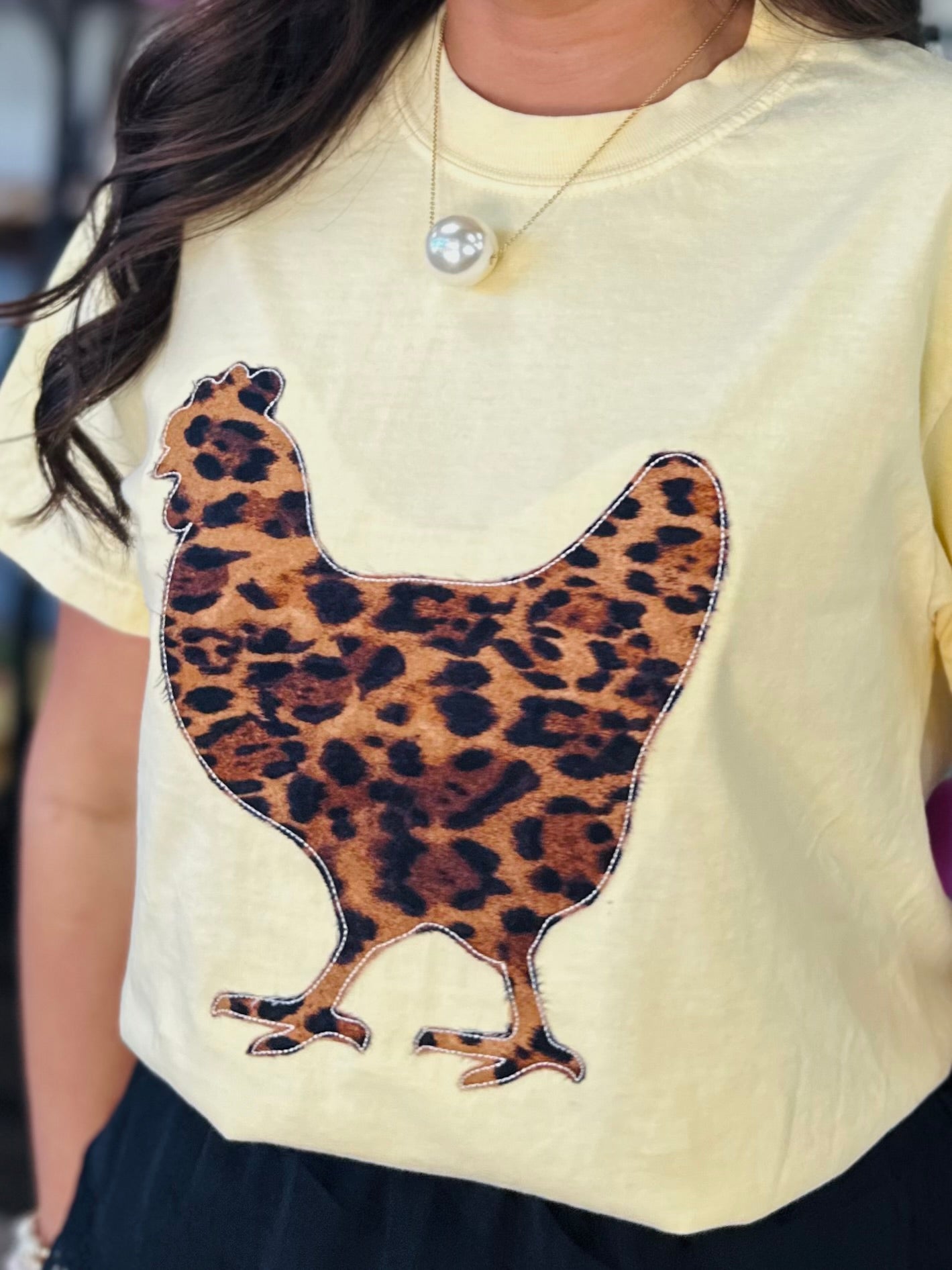 The Leopard Chicken Embroidered Tee
